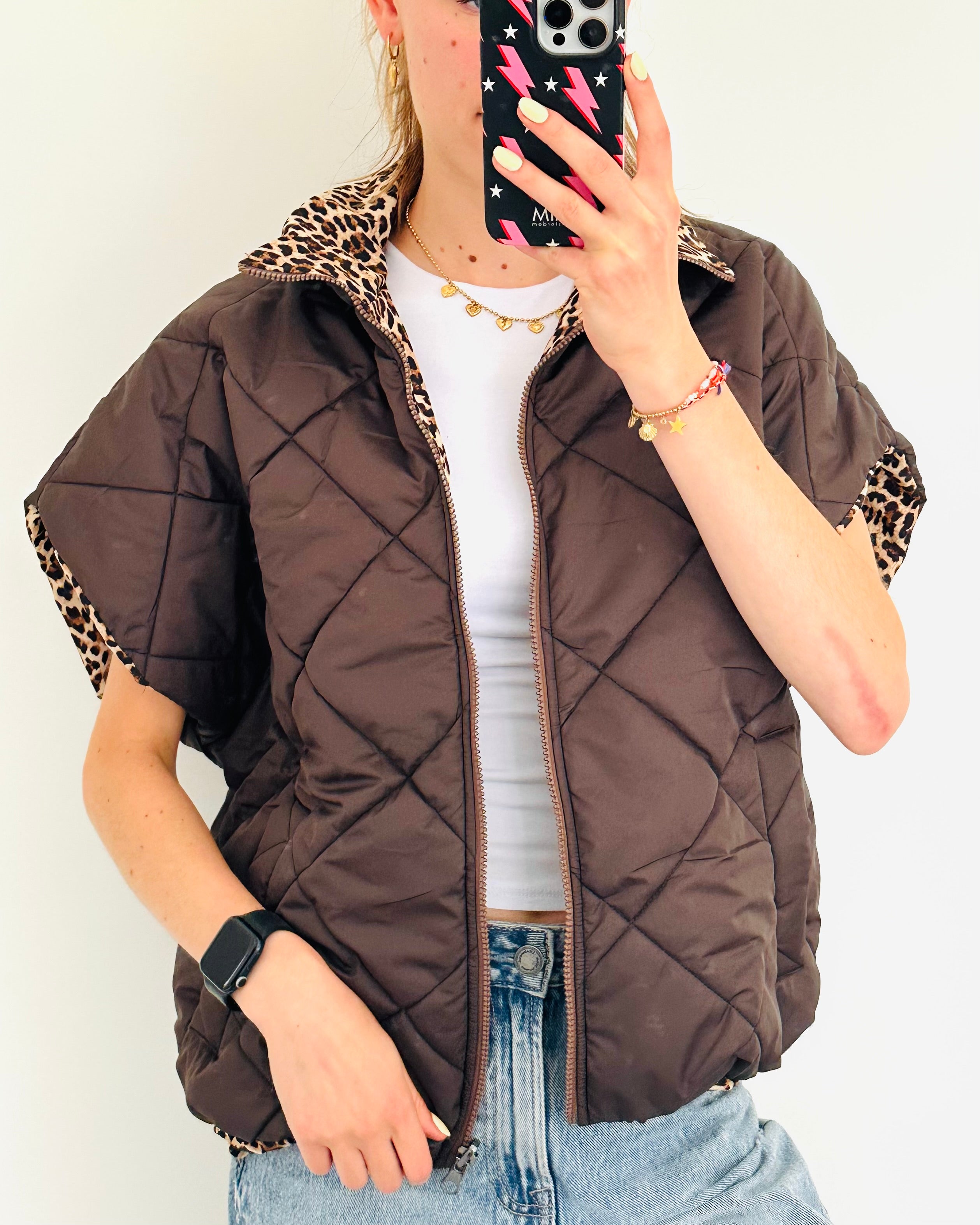 Body jacket bruin panther omkeerbaar