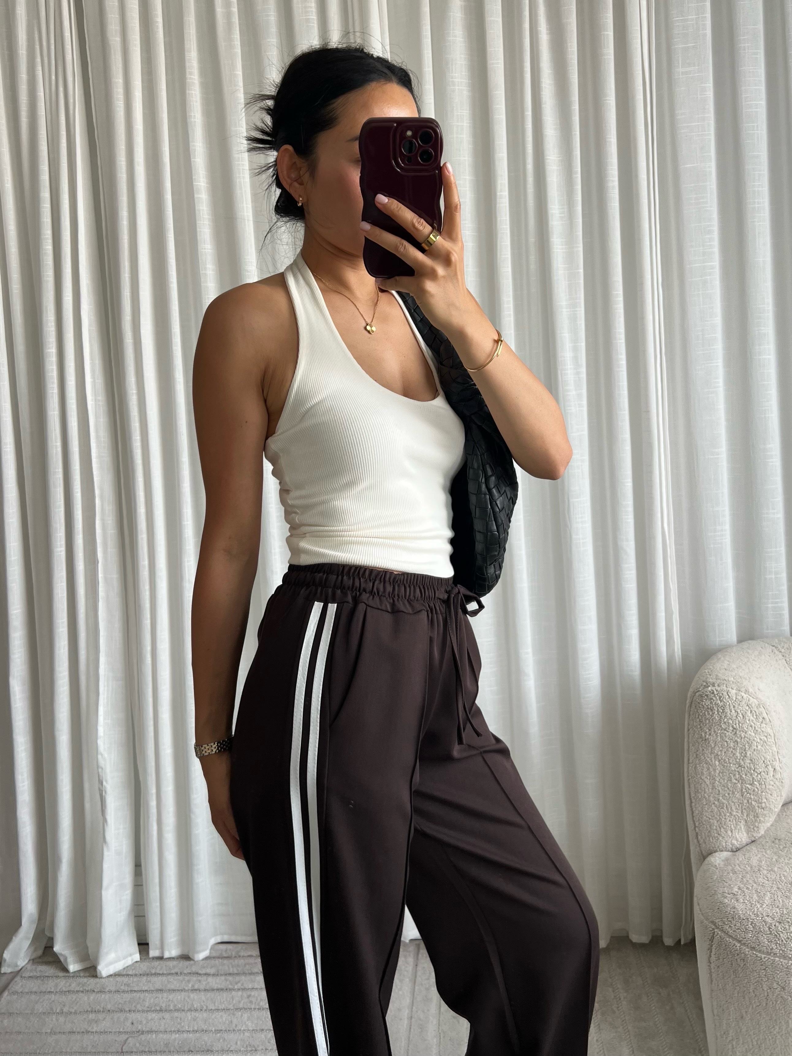 Limited striped pants brown