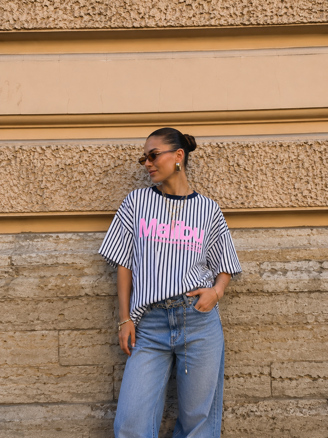 Malibu shortsleeve navy pink