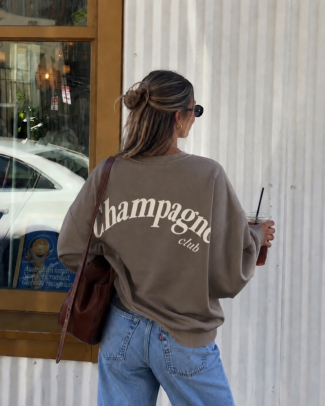 Champagne club sweater soft taupe