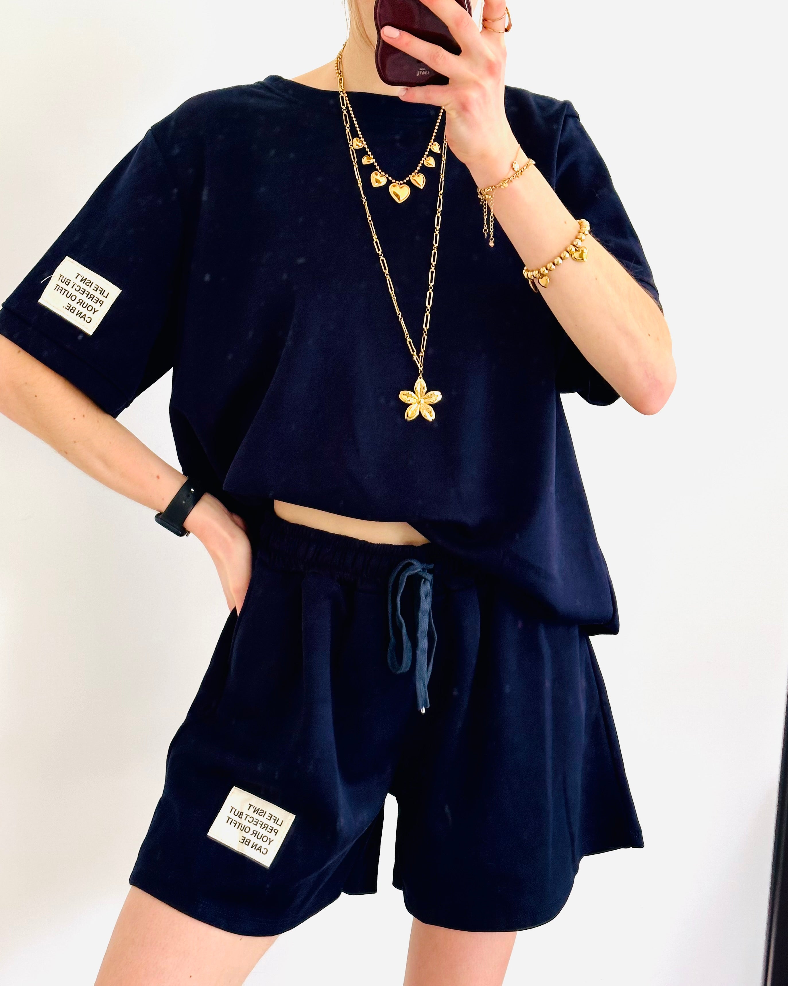 Oversized amy set short navy
