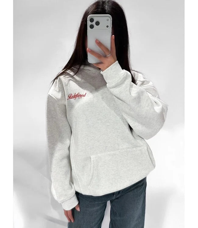 Redefined club hoodie grey red