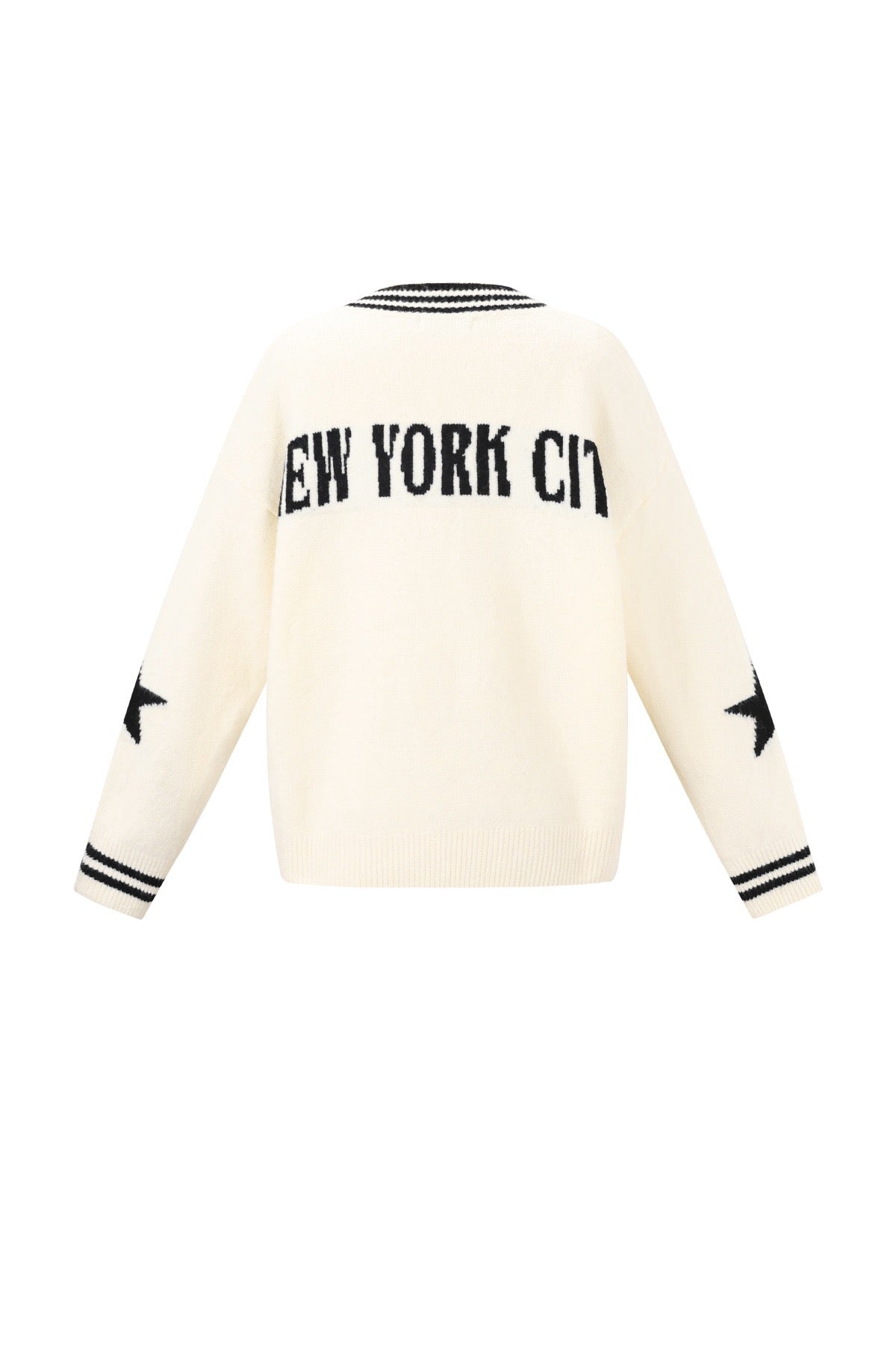 Baseball sweater white navy