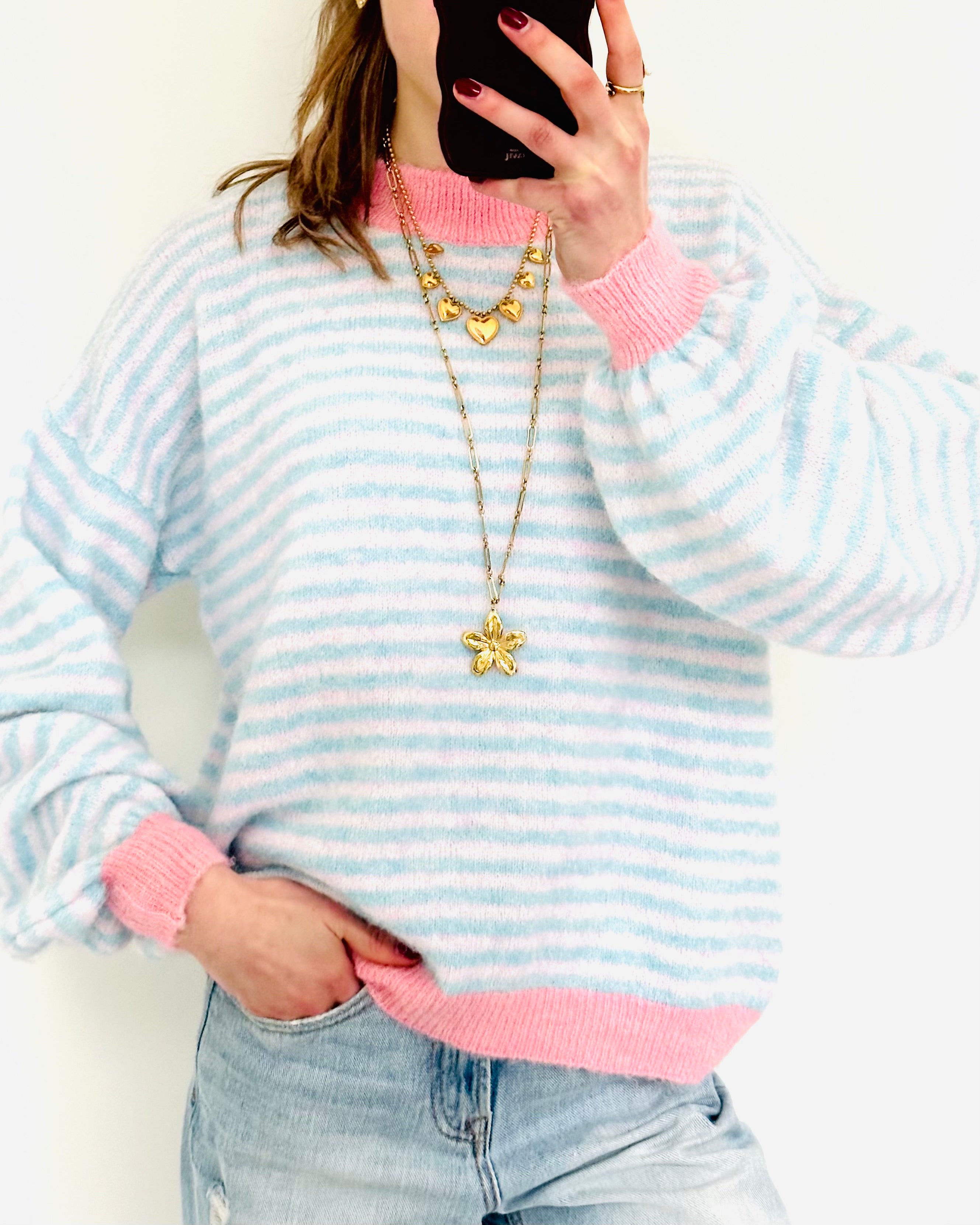 Stockholm sweater blue pink