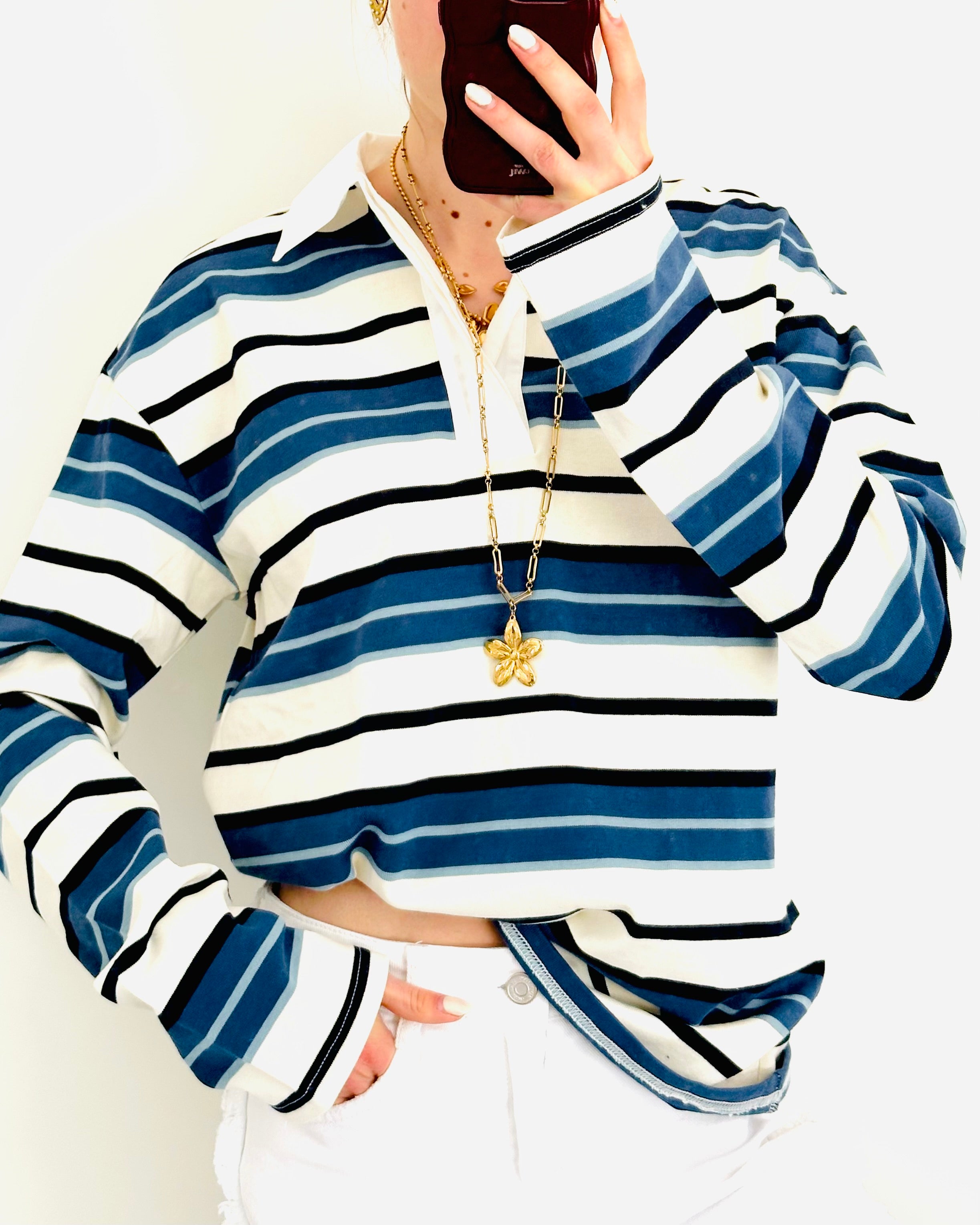 Everyday stripe longsleeve denim