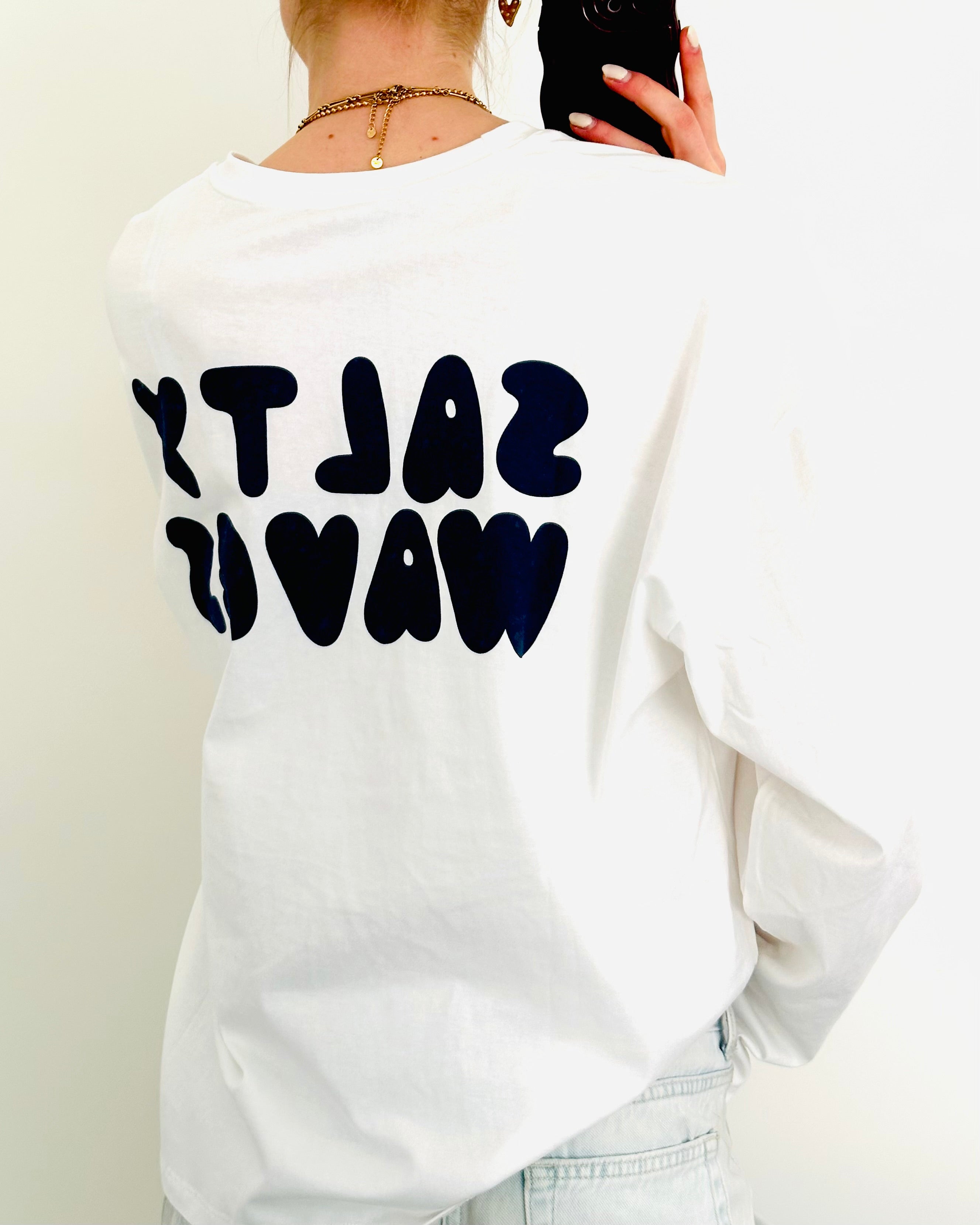 Salty waves longsleeve white navy