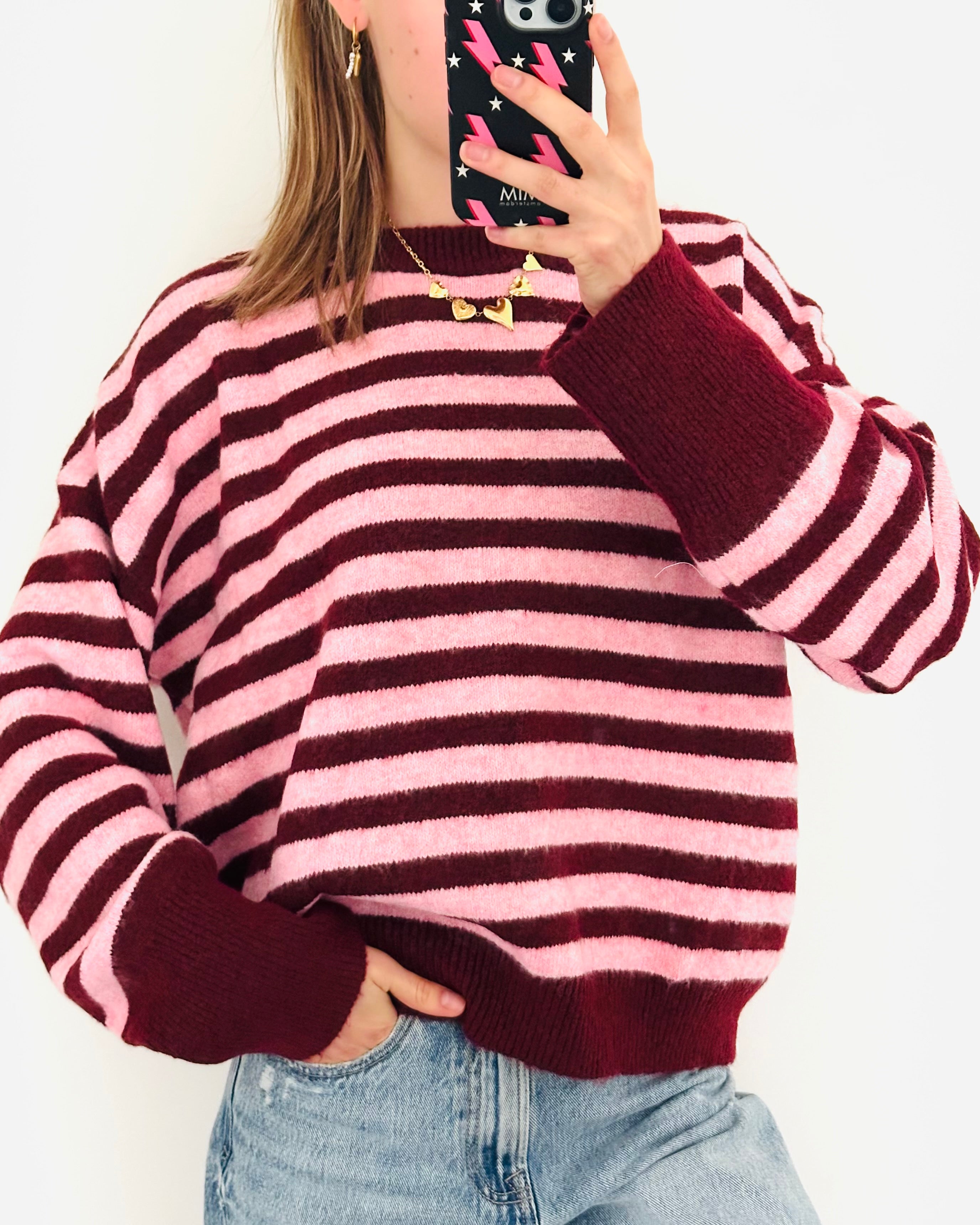 Stockholm sweater pink bordeaux