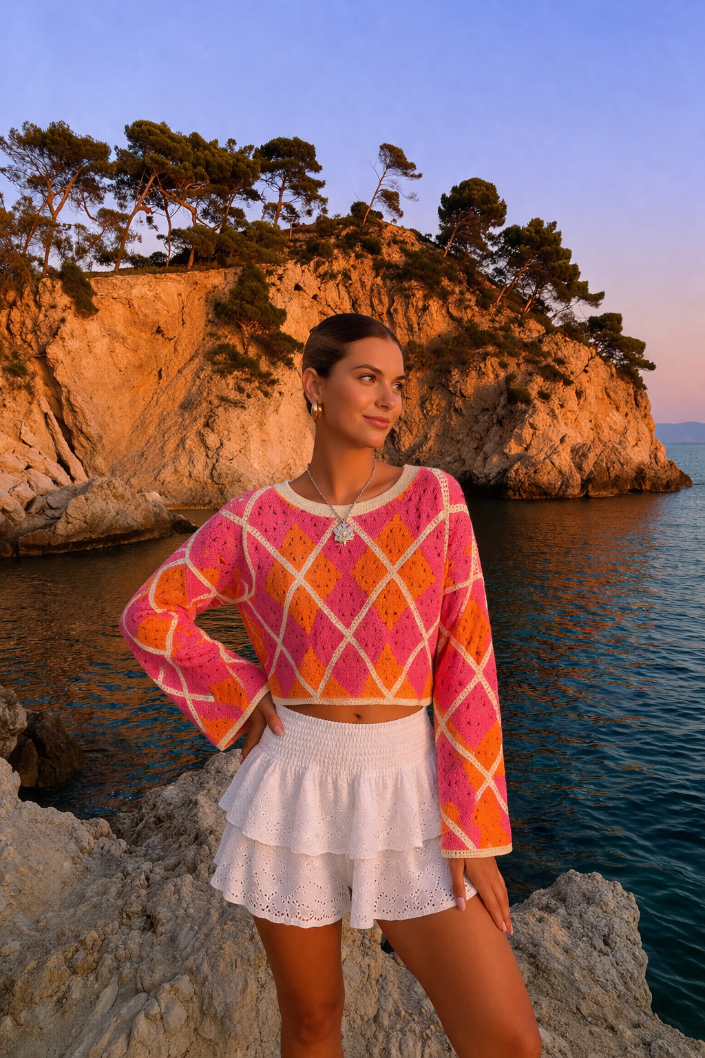 Paris top multi color