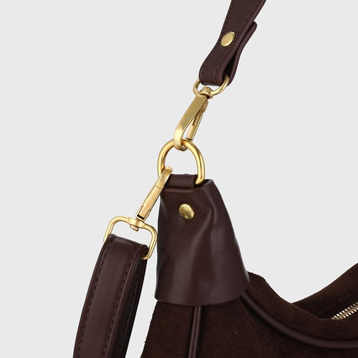 Moon bag suede coffee