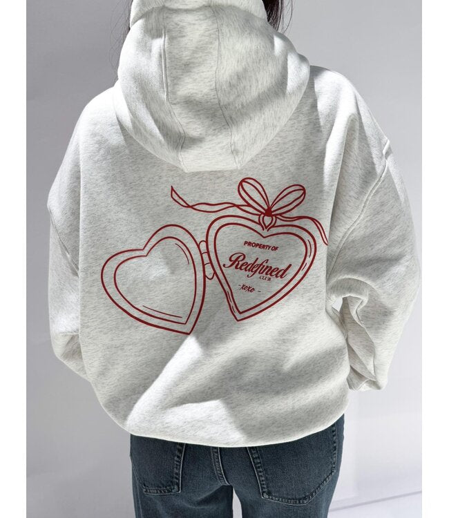 Redefined hoodie grey red