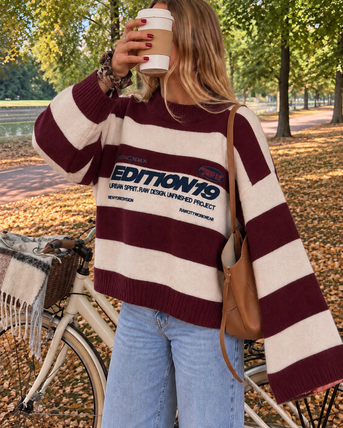 Urban Edition Striped Knit – Bordeaux