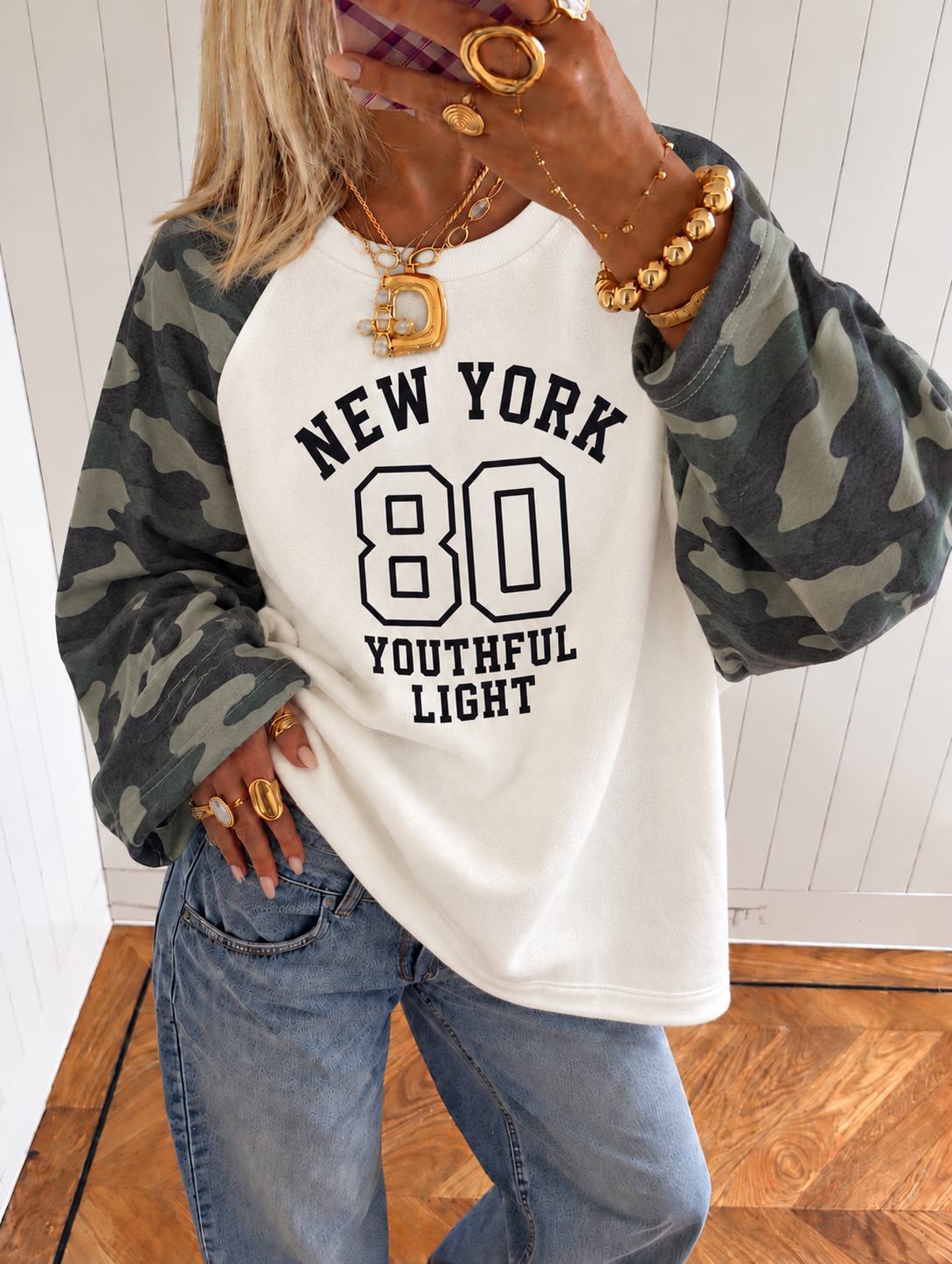 New York 80 Camo sweatshirt khaki