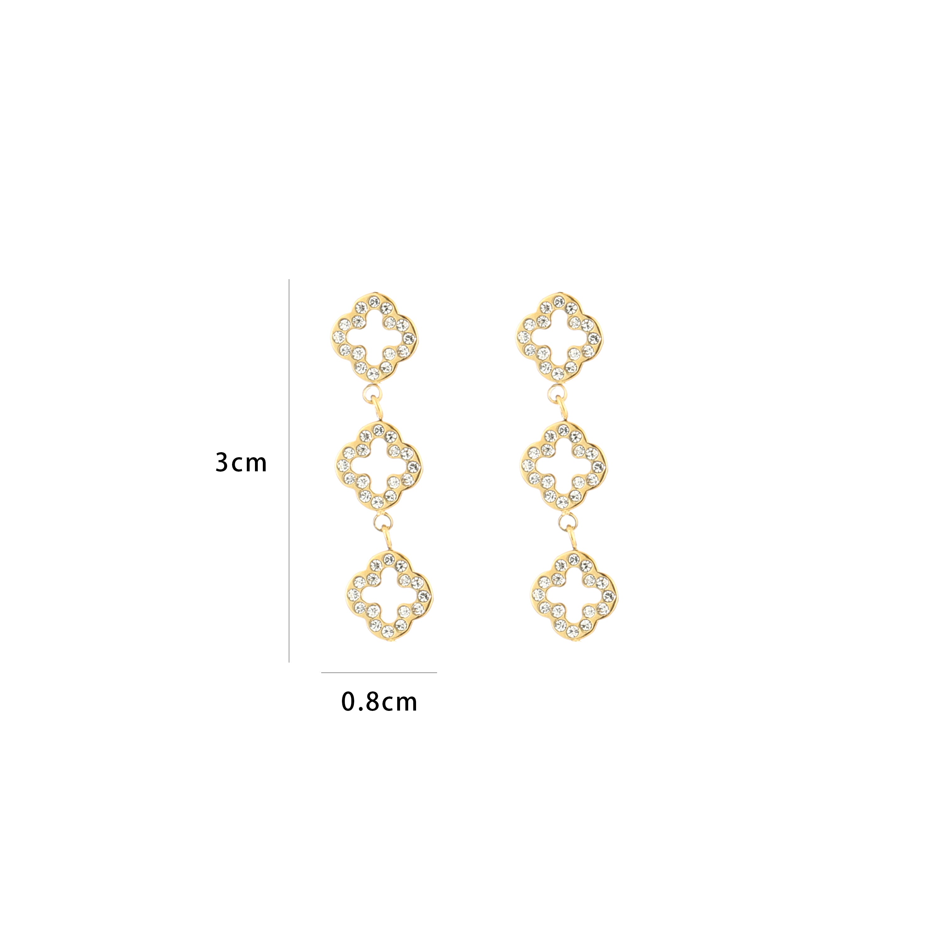 Boucles d'oreilles 3 trèfles en or