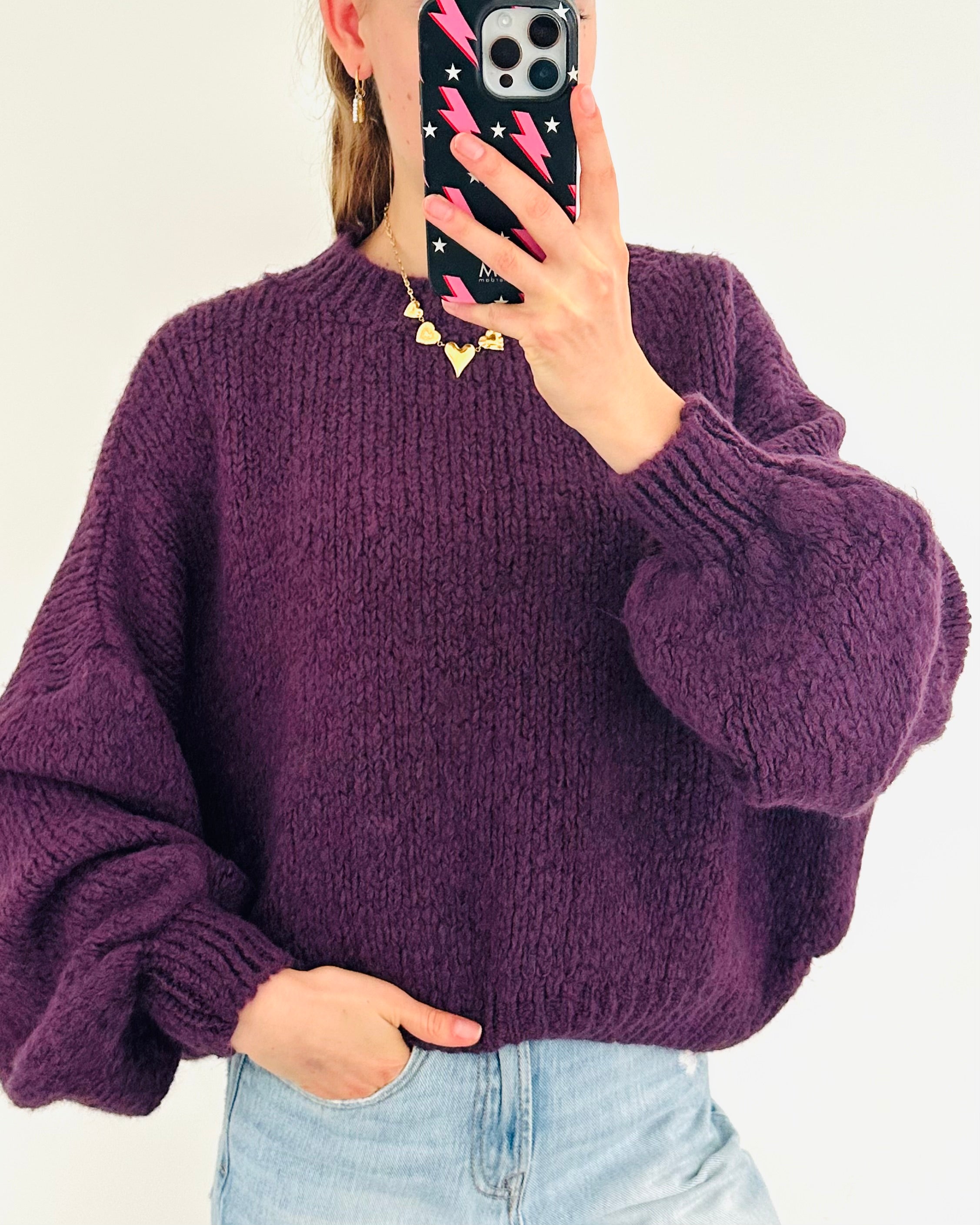 Comfy trui aubergine