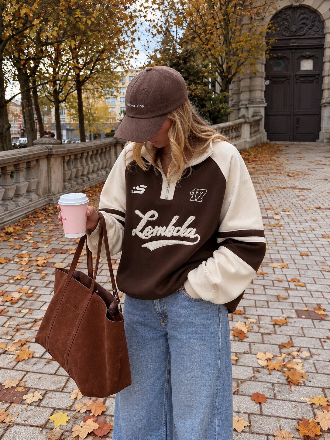 Lombda Quarter Zip Sweater - Brown