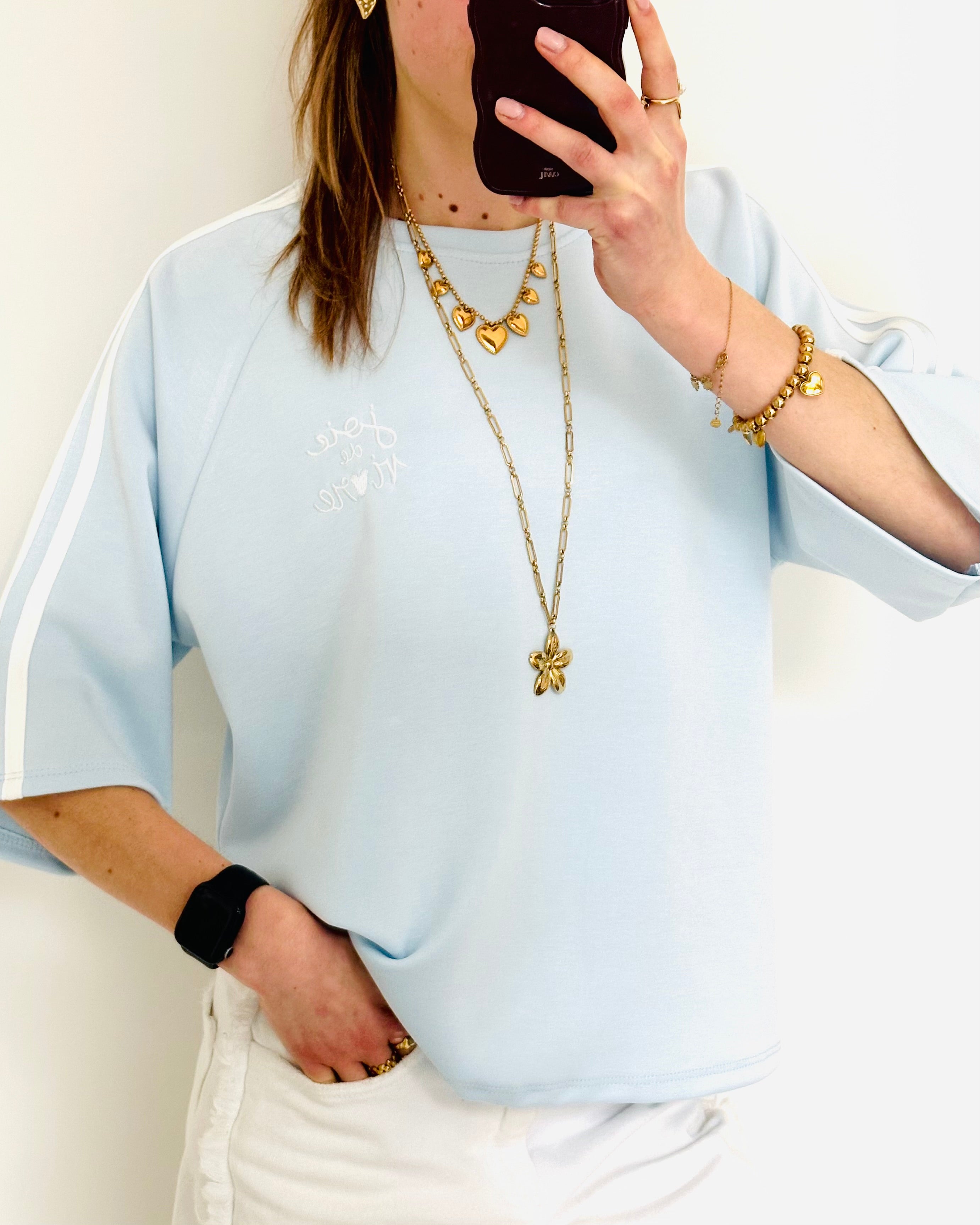 Britt stripes oversized shirt blue