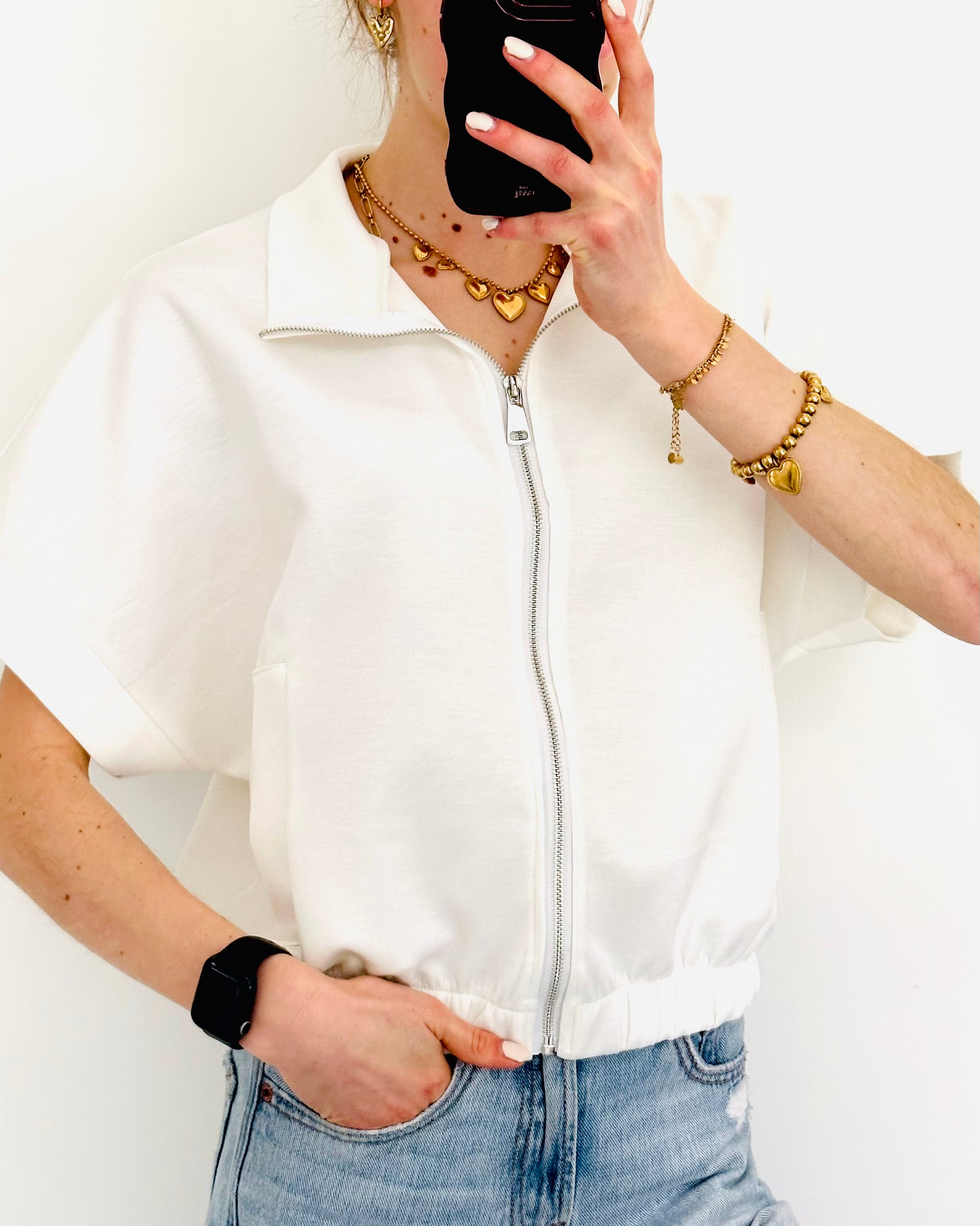 Zipper top white