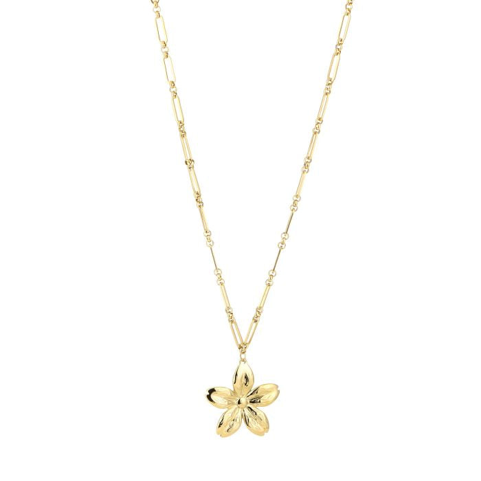 Flower ketting goud lang