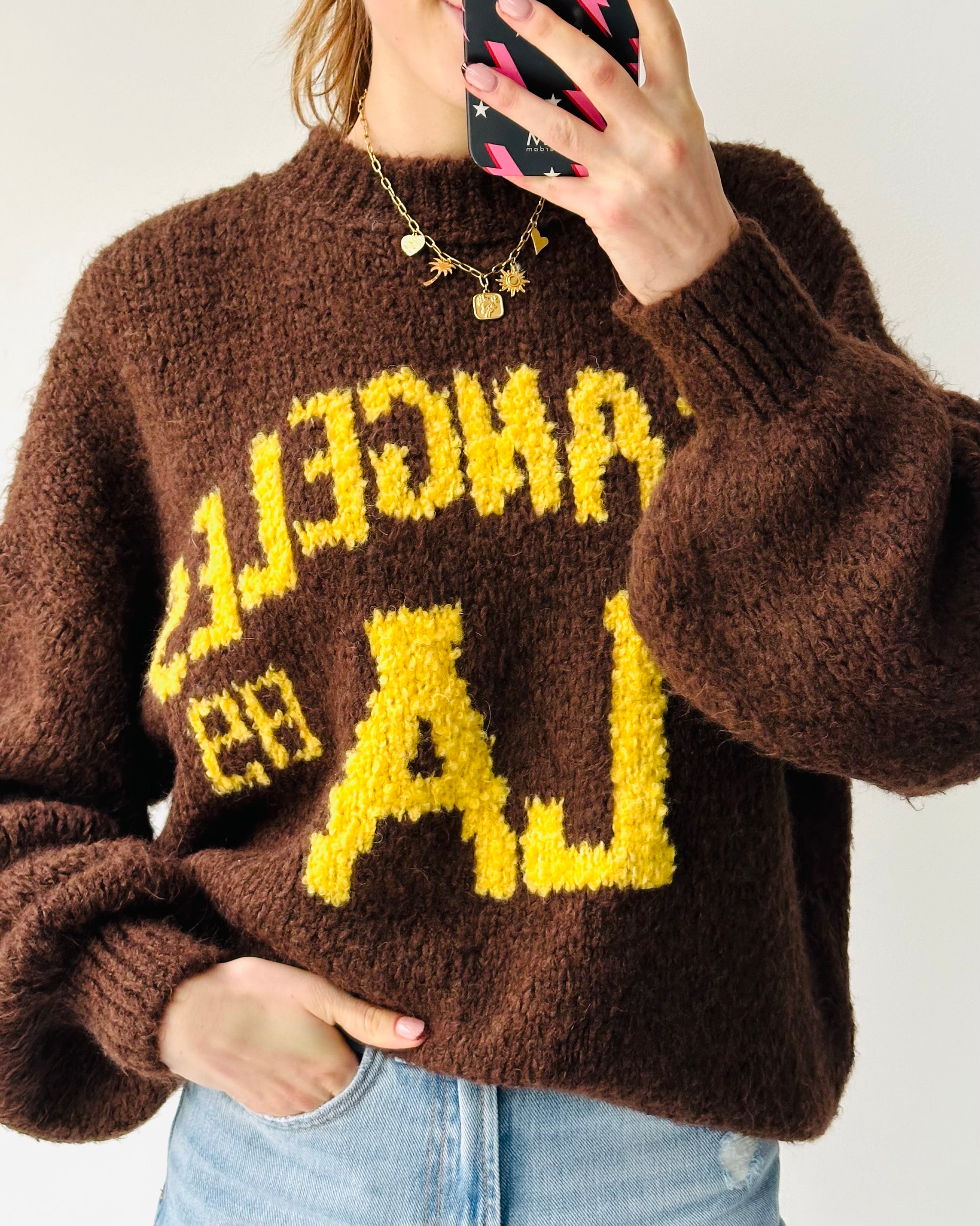 Pull confortable LA marron