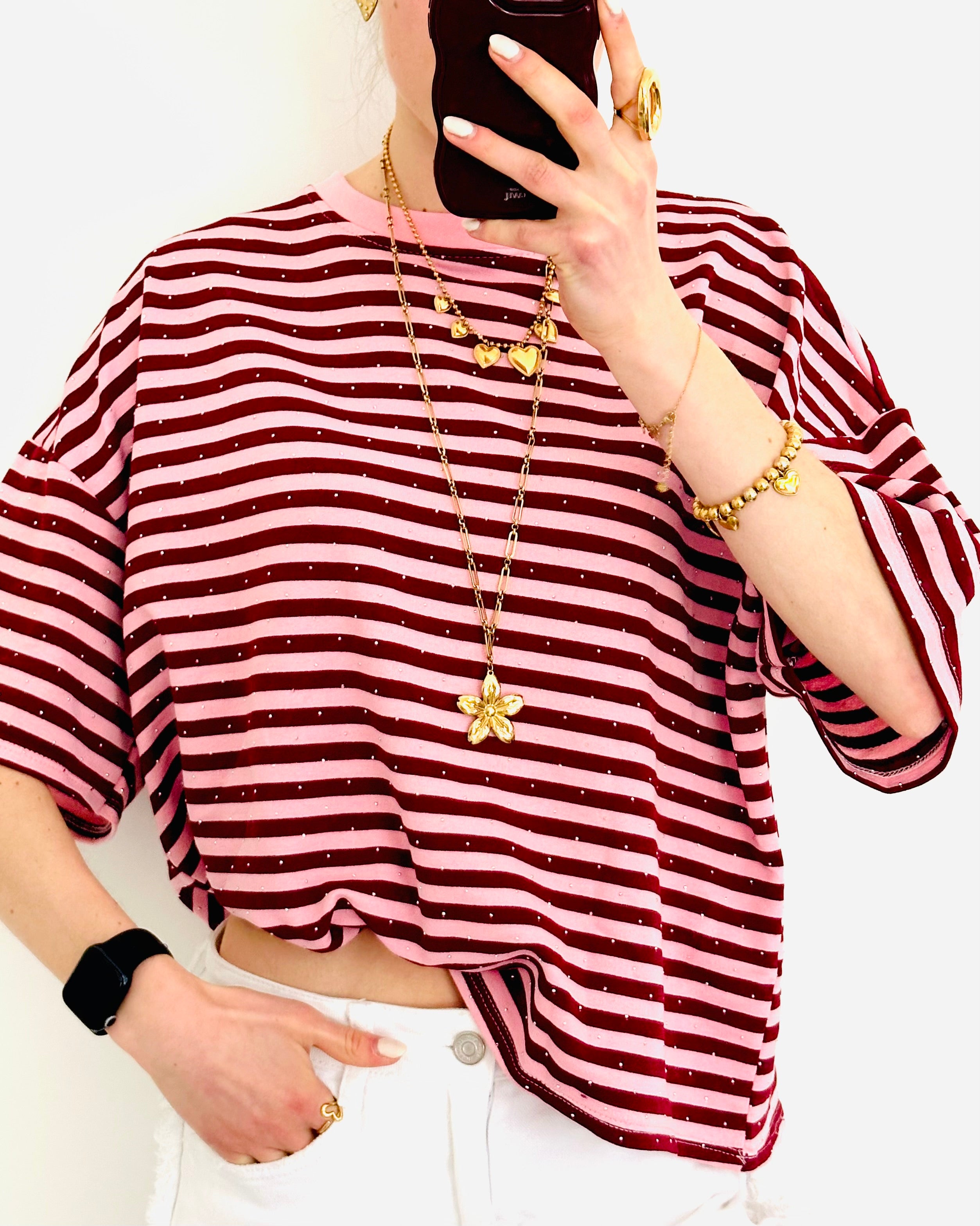 LIMITED glitter shortsleeve raspberry pink