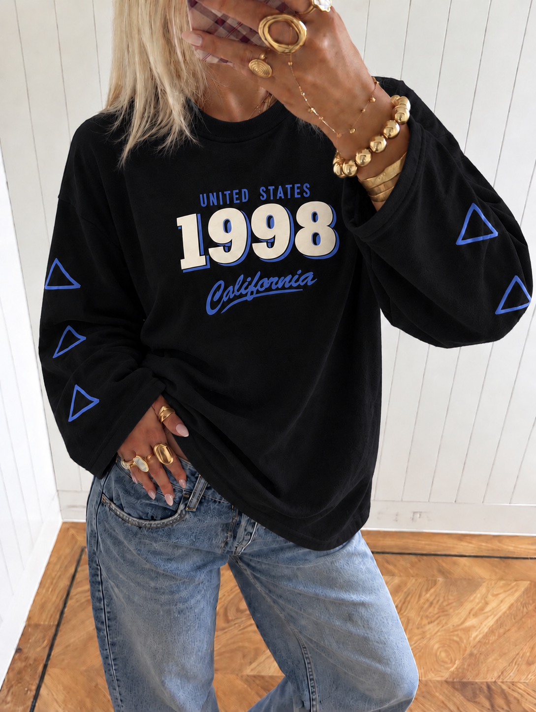 California 1998 Longsleeve zwart blauw