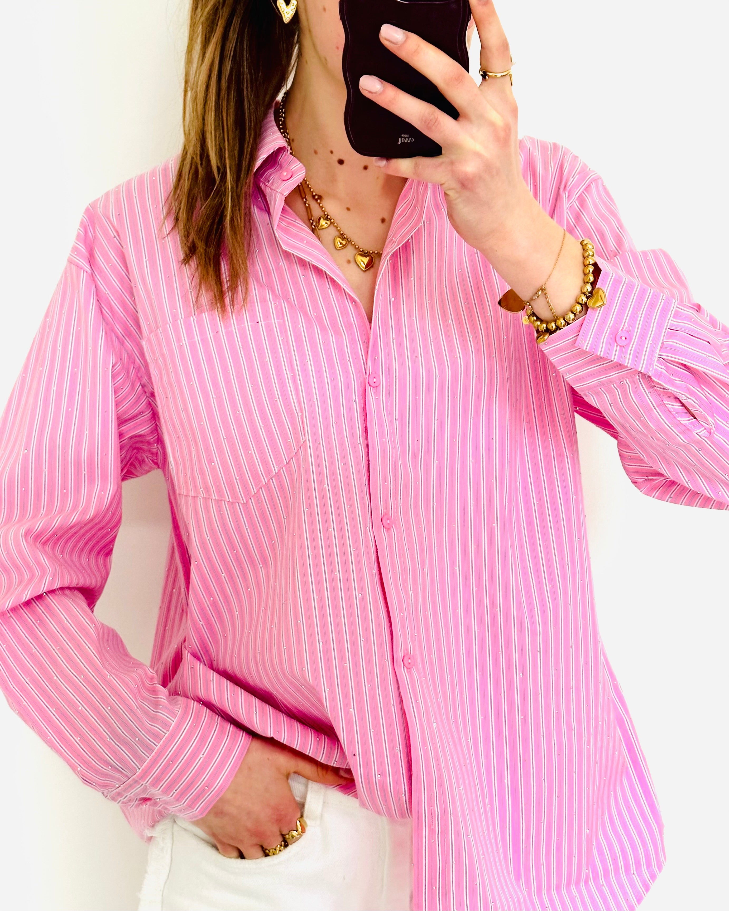 Limited glitter blouse baby pink