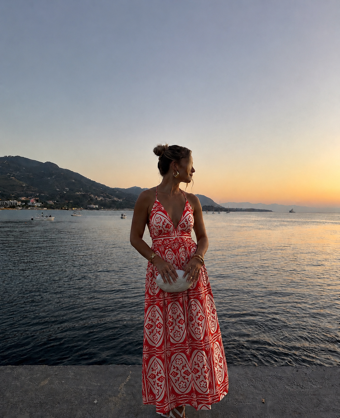 Mykonos summer dress red