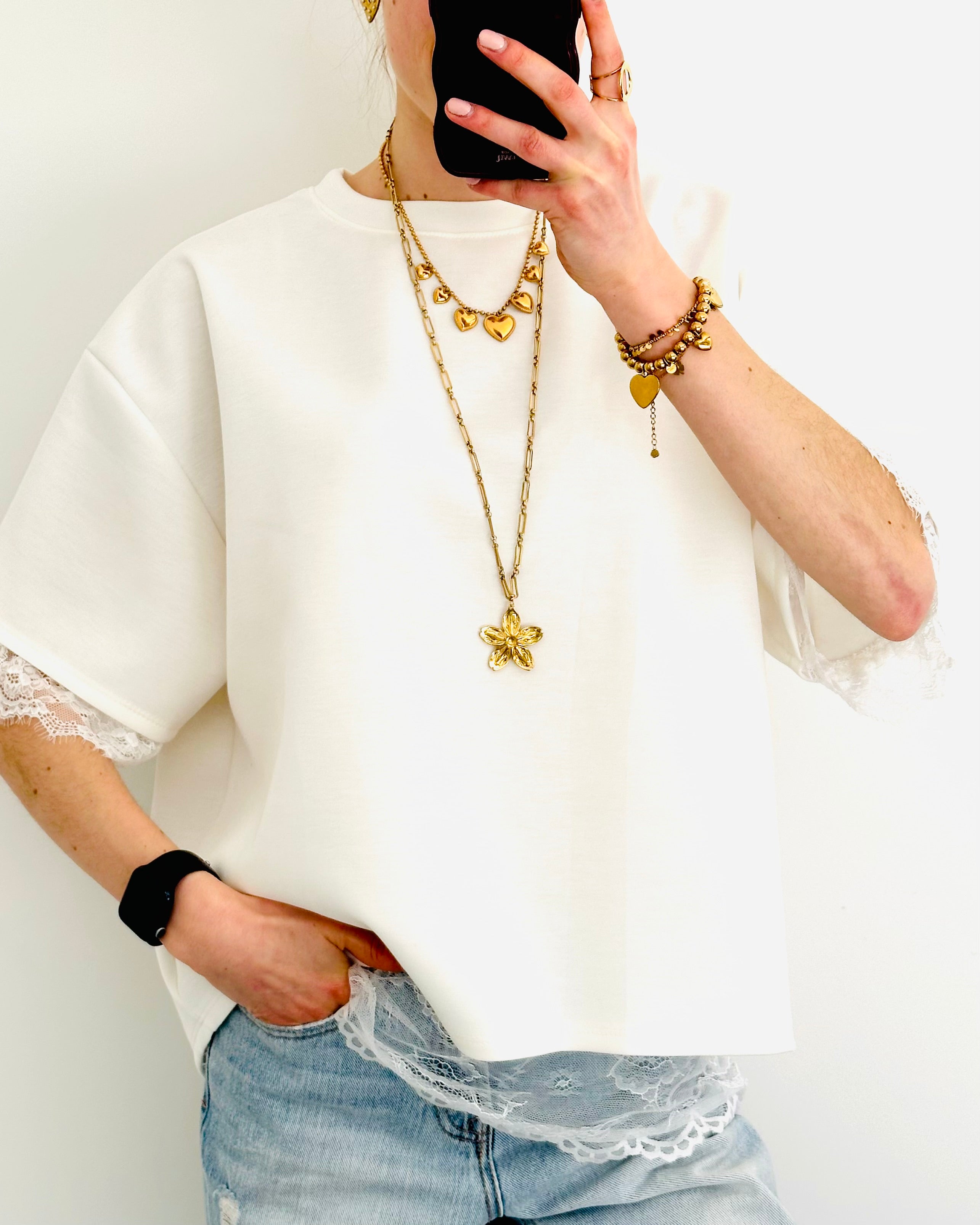 Lace shortsleeve open back wit