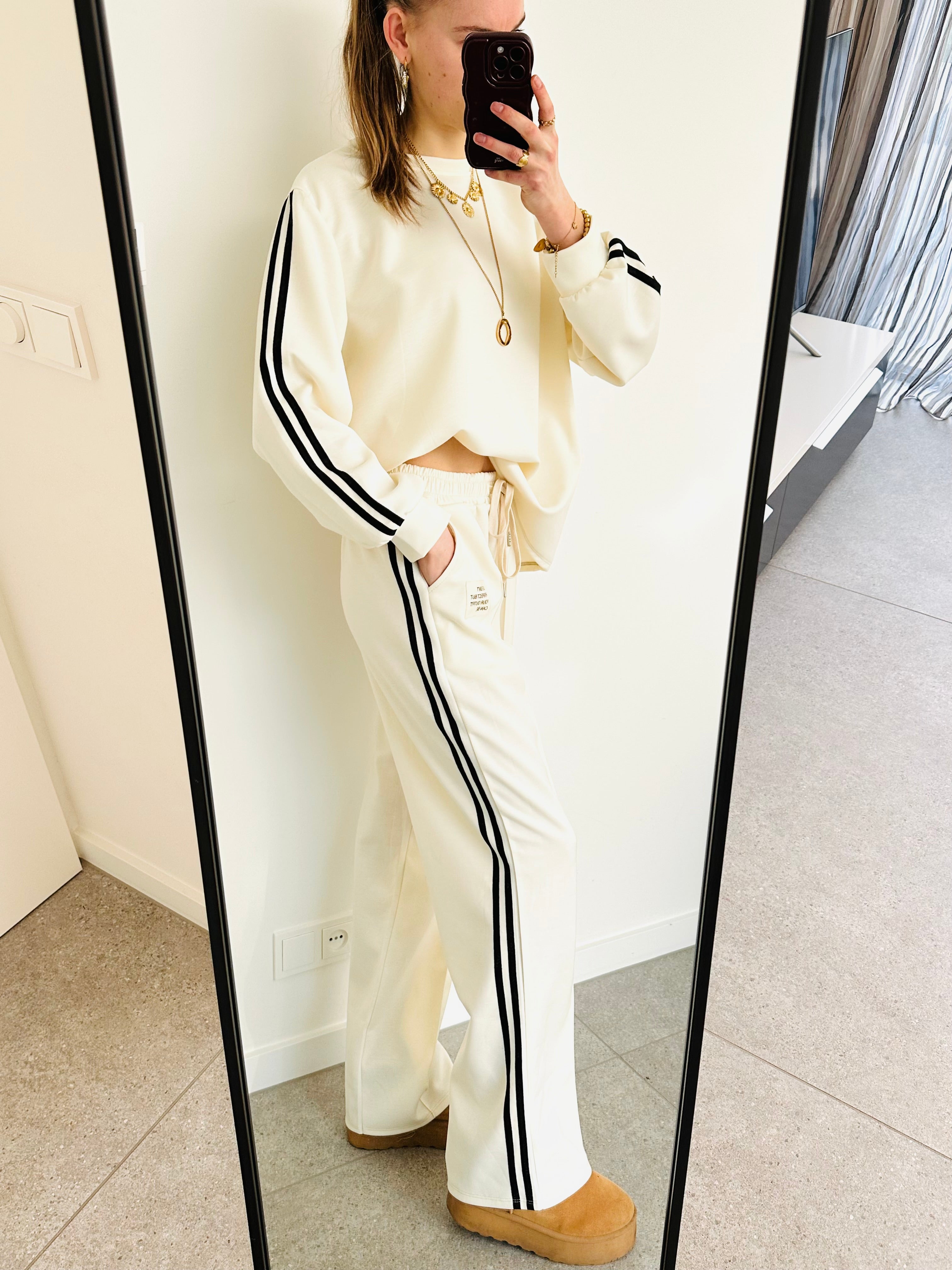 Oversized amy set stripe cream