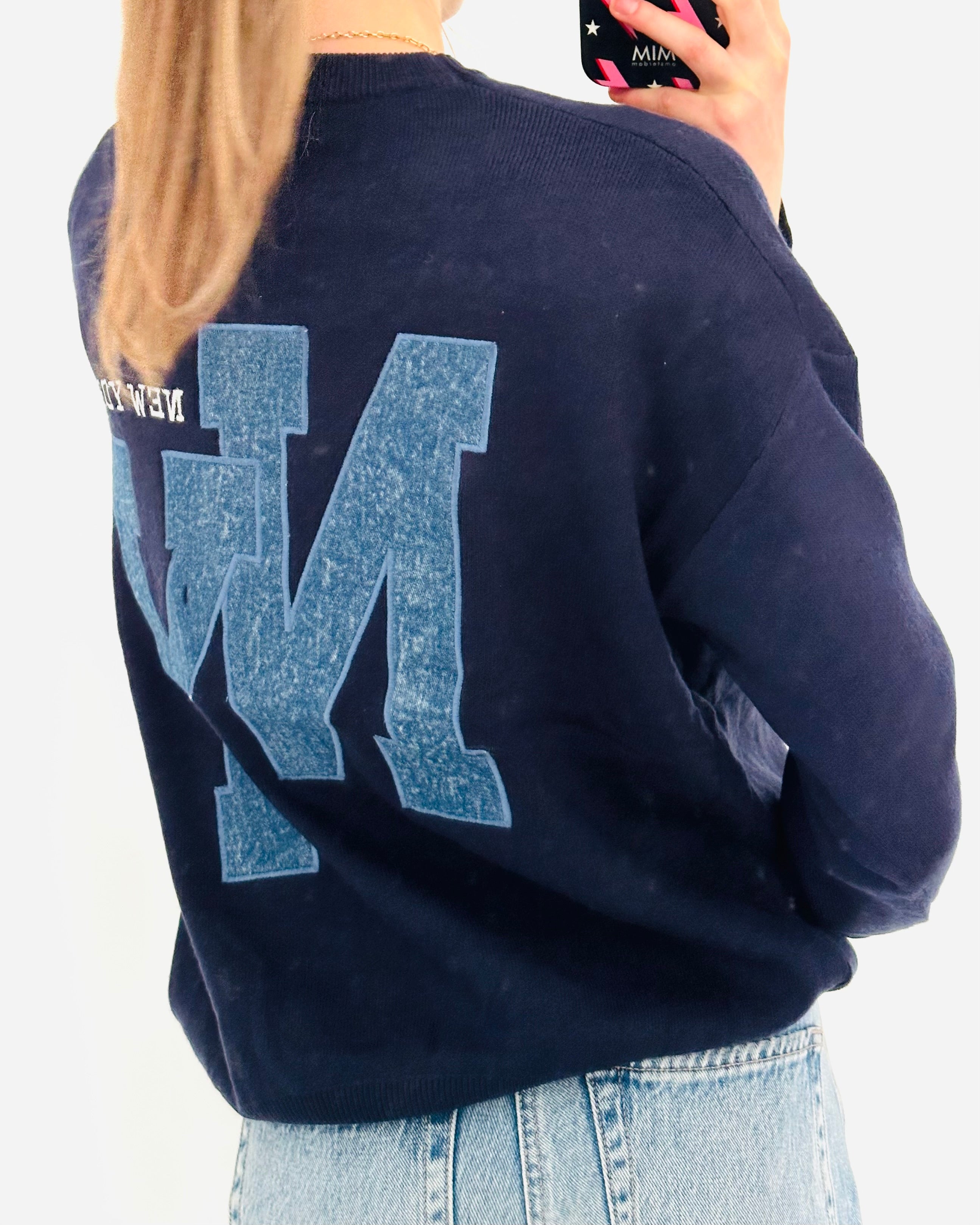 New York trui navy denim