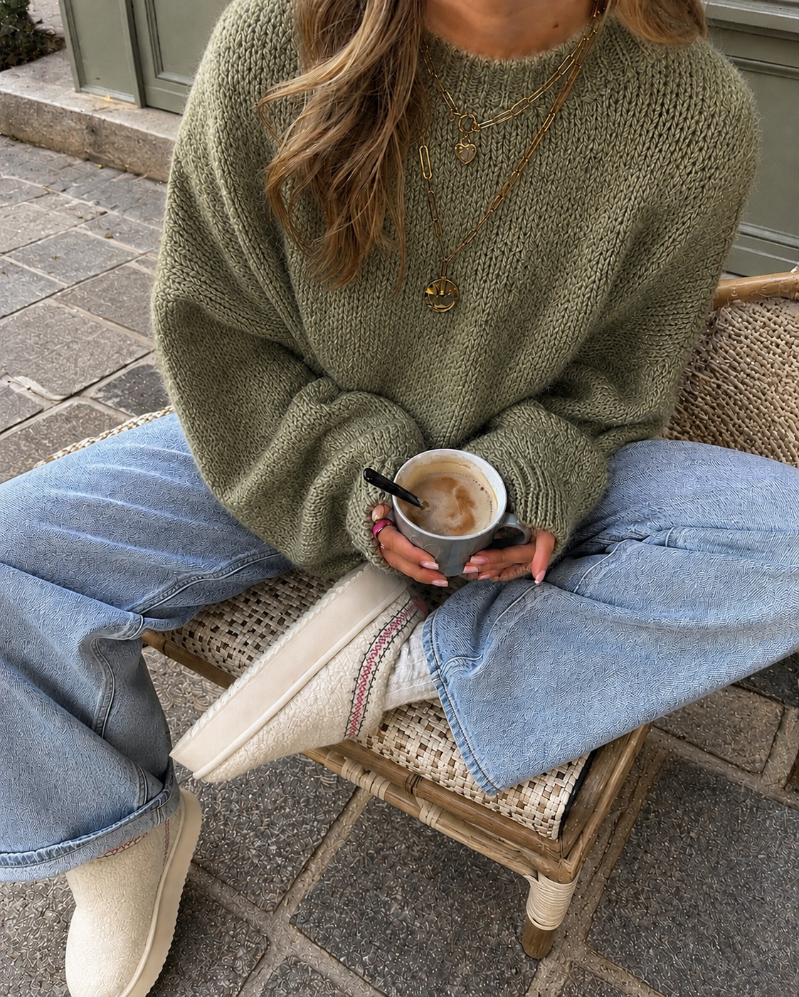 Comfy trui khaki
