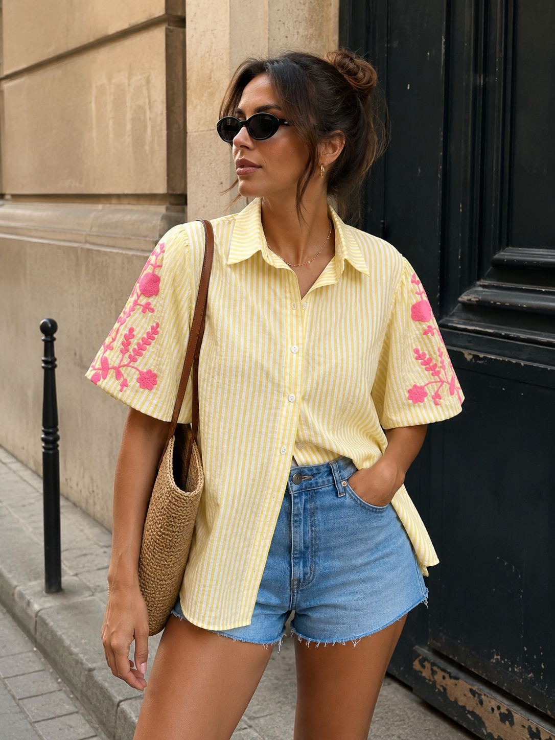 Hawaï blouse flower yellow