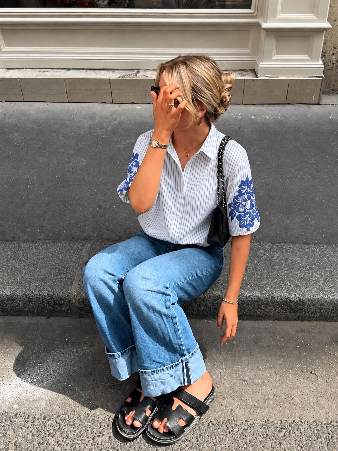 Hawaï blouse blue kobalt