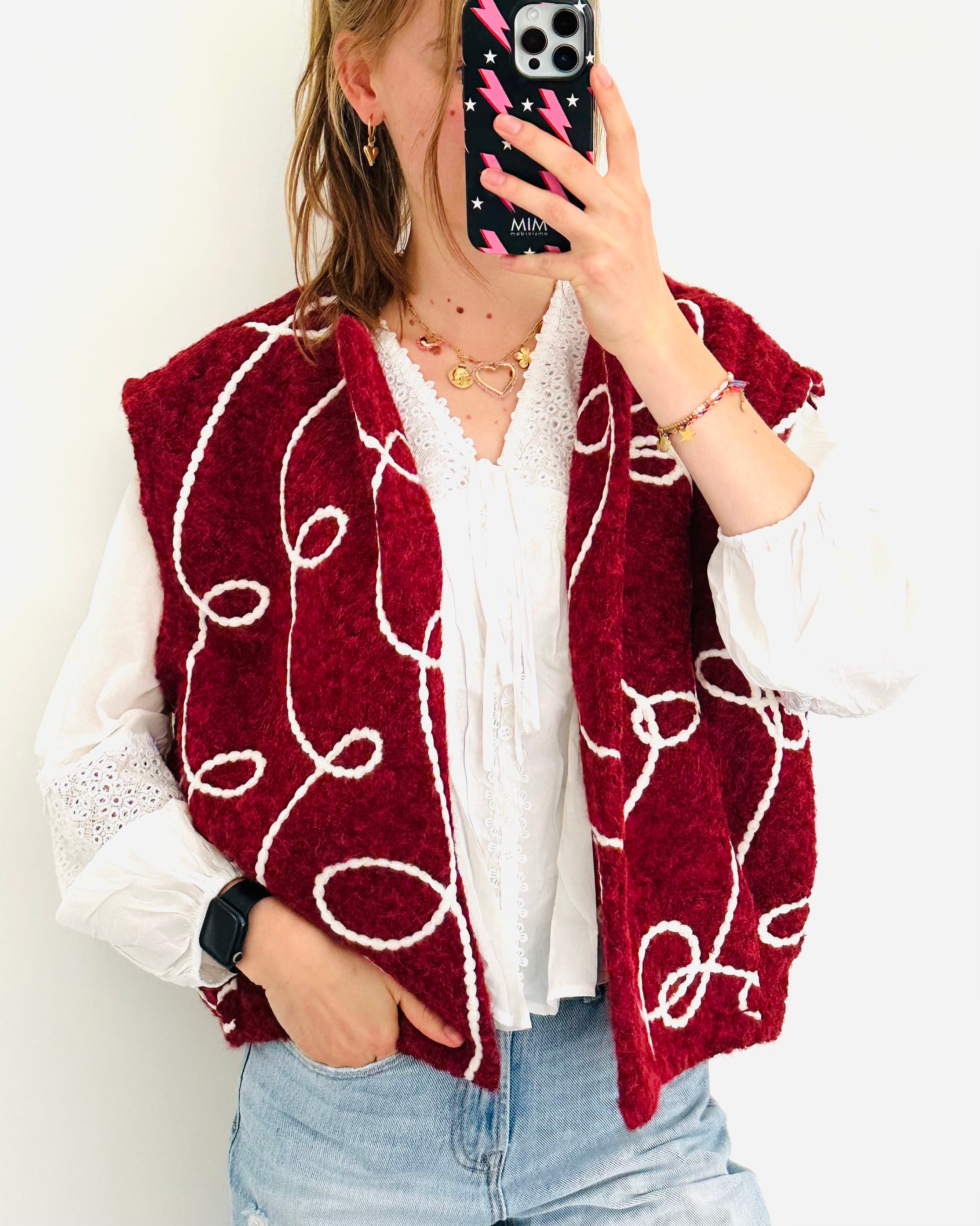 Flowy Gillet bordeaux