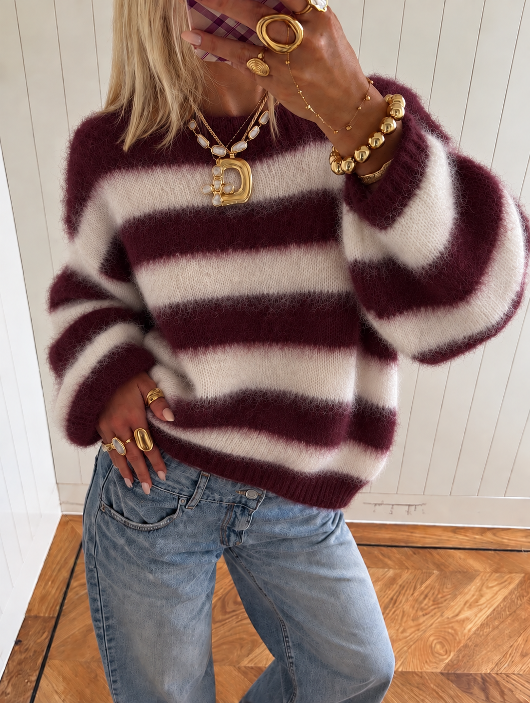 Molly Fluffy trui – burgundy