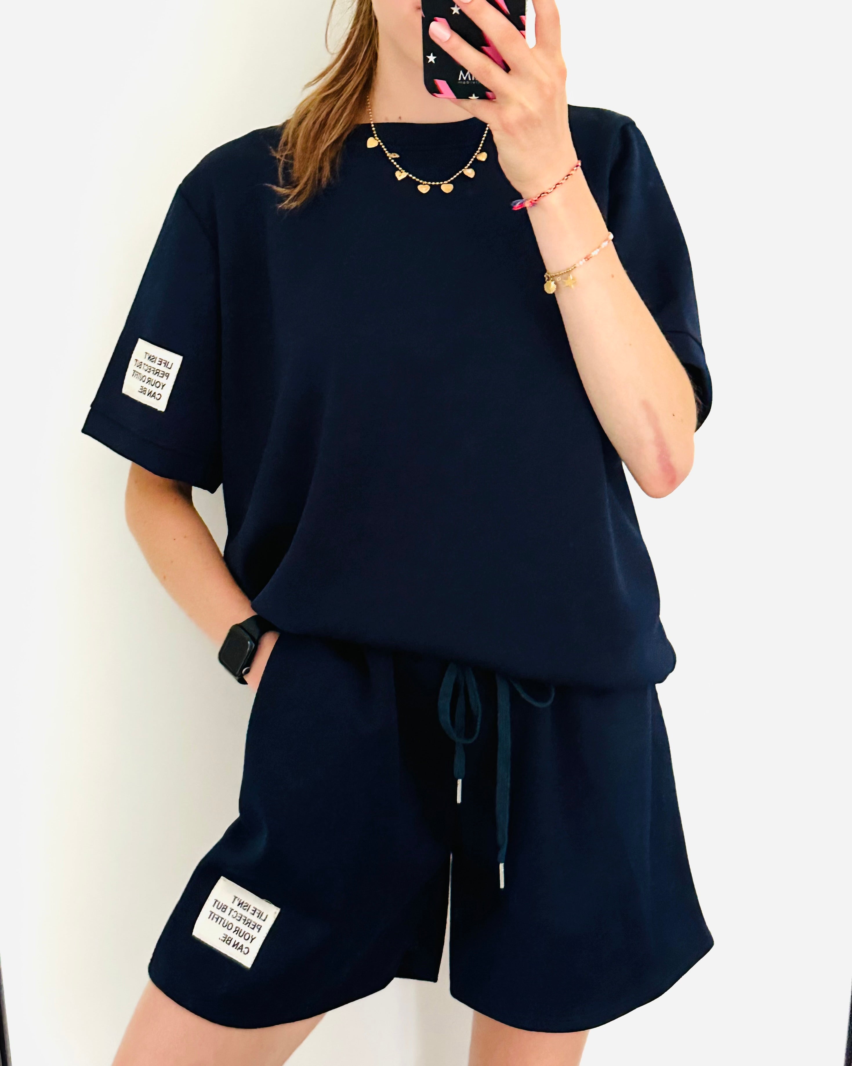 Ensemble Amy surdimensionné bleu marine