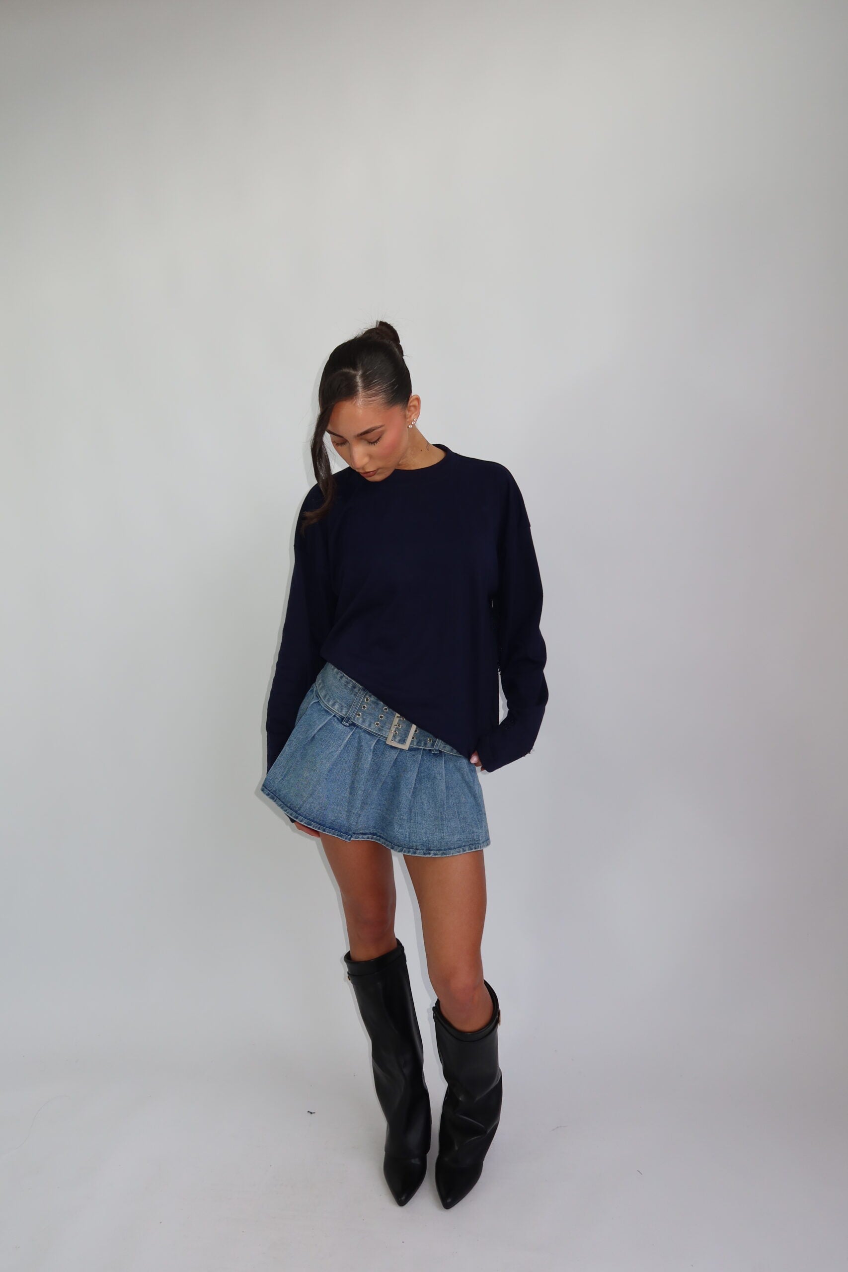 Coastal fringe longsleeve navy