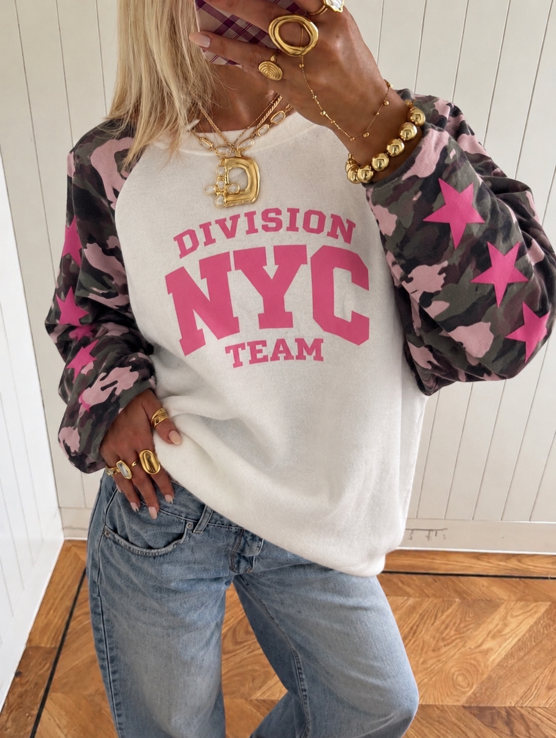 NYC Camo Star sweatshirt - Pink