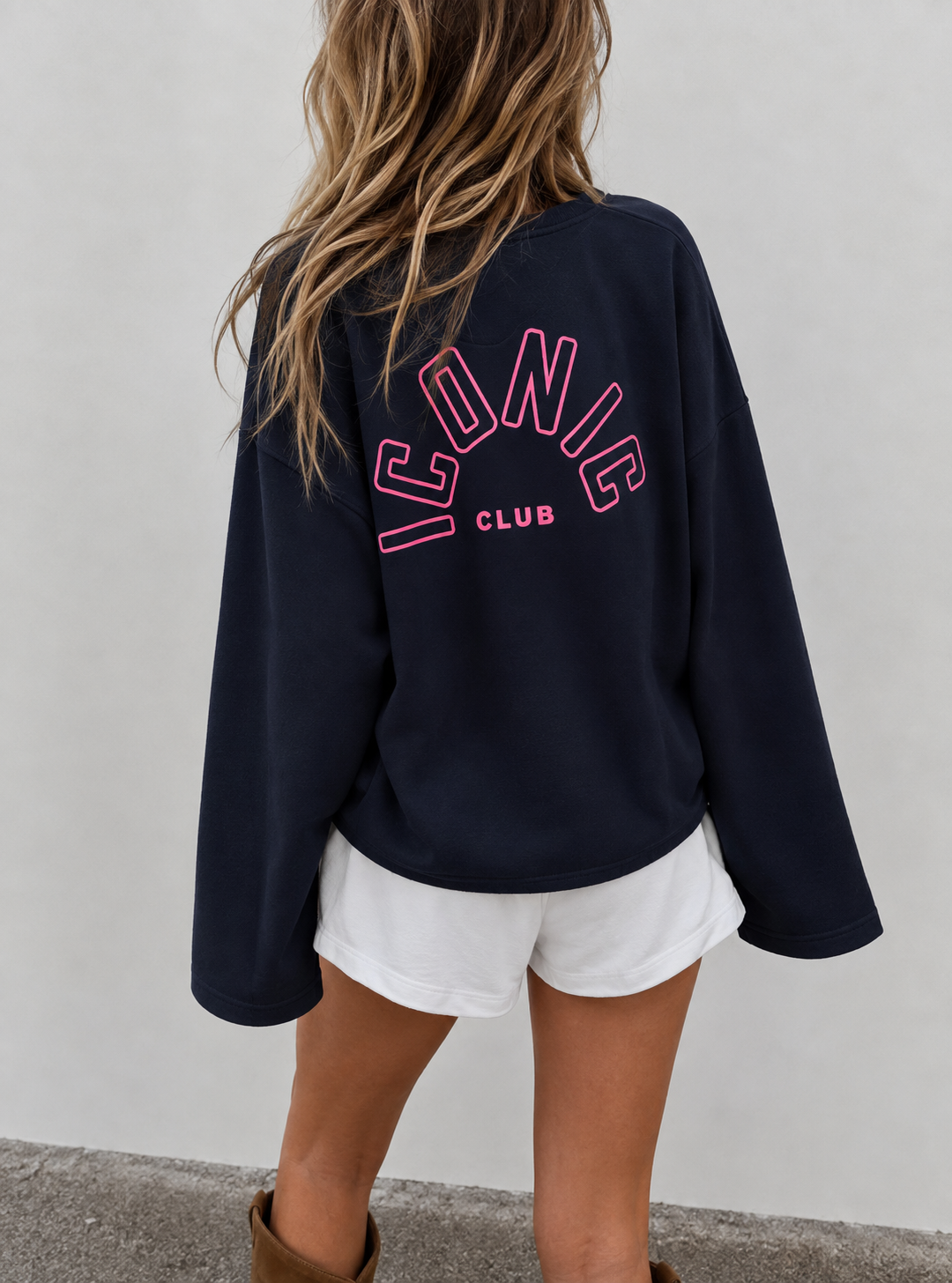 Iconic club sweatshirt navy pink