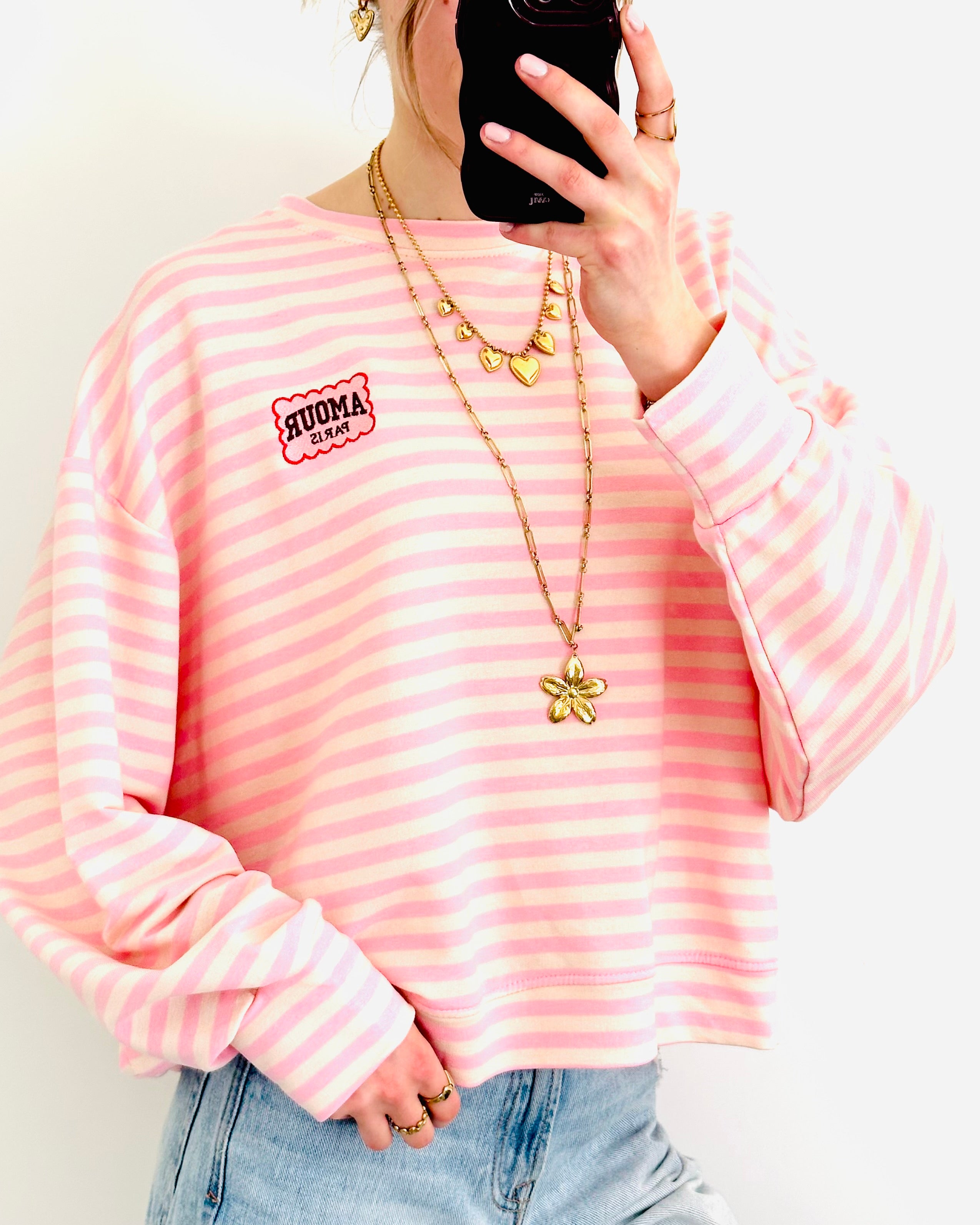 Amour paris sweater pink cream