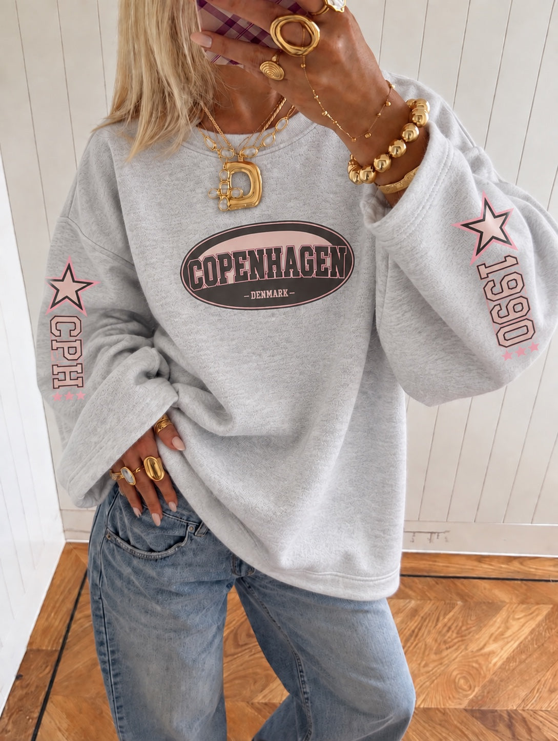 Copenhagen Varsity sweatshirt - light grey