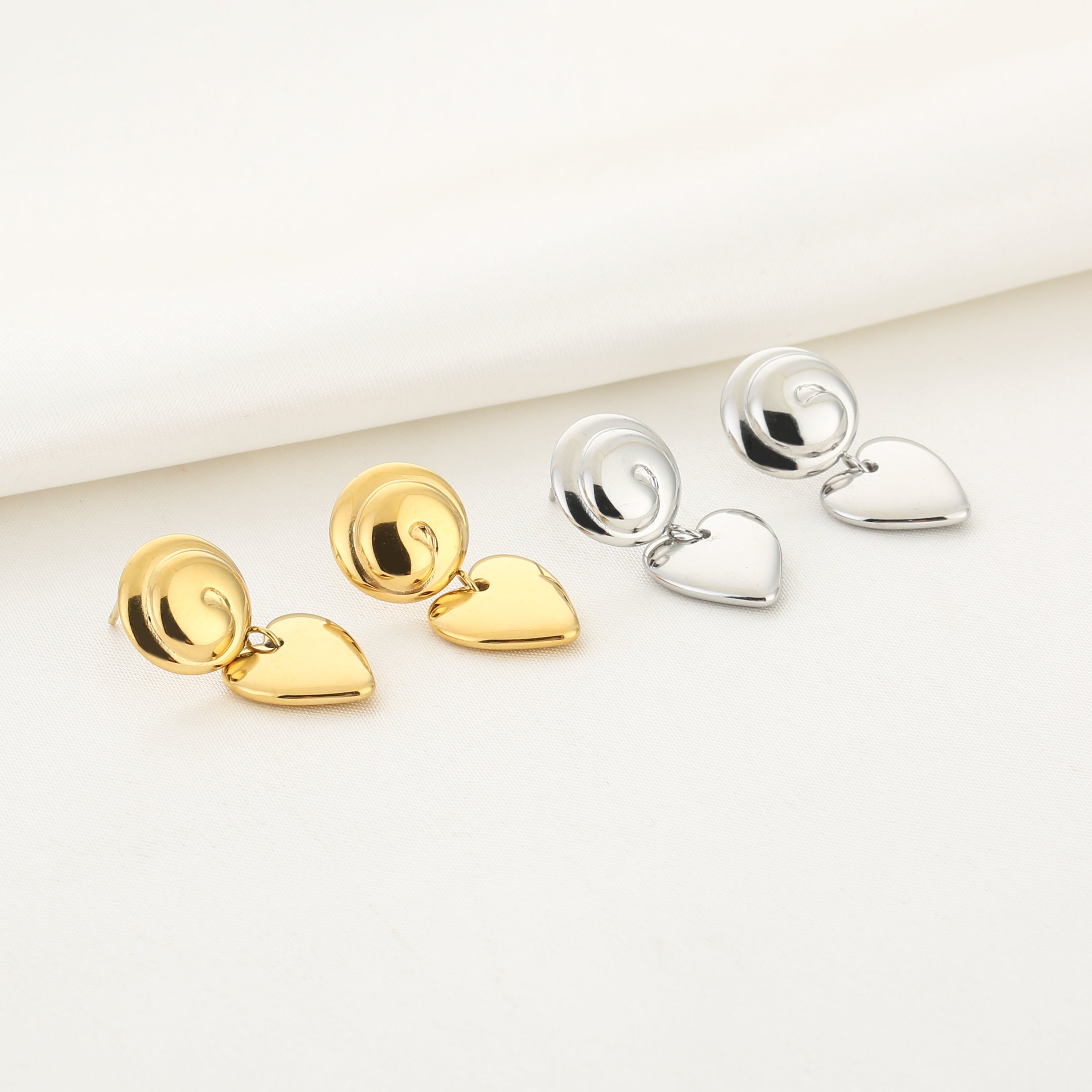 Boucles d'oreilles coquillage coeur argent