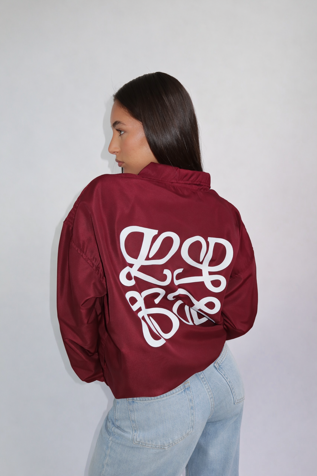 Monogram windjacket bordeaux