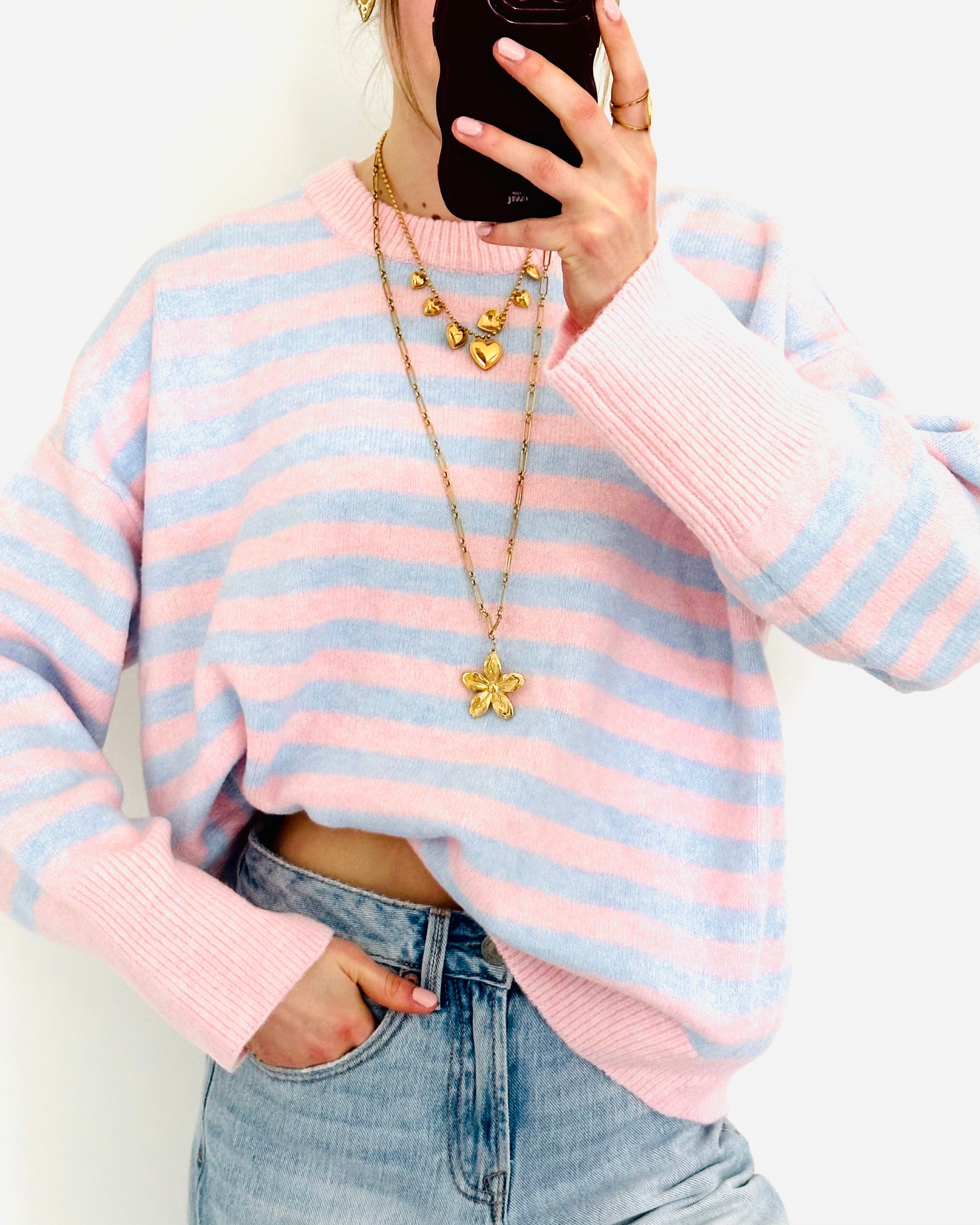 Stockholm sweater blue pink