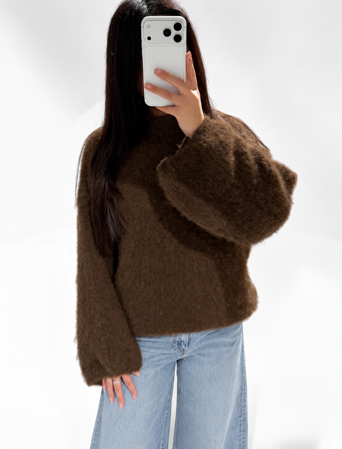 Molly Fluffy trui – Bruin