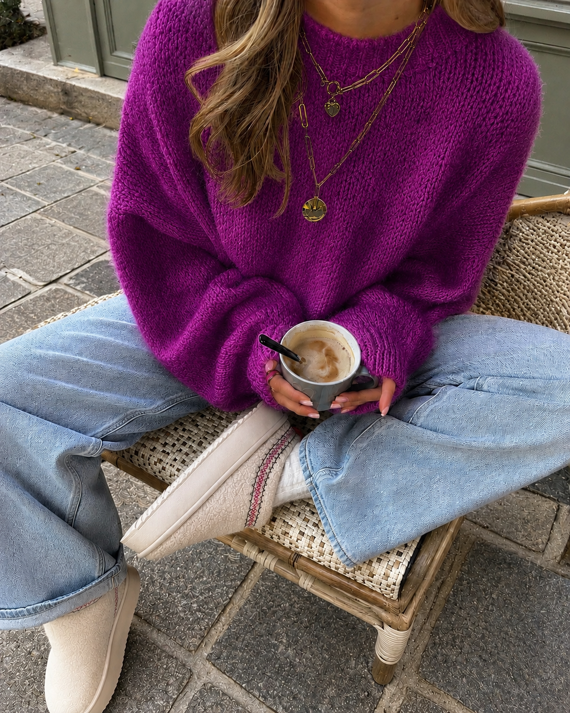 Comfy trui aubergine