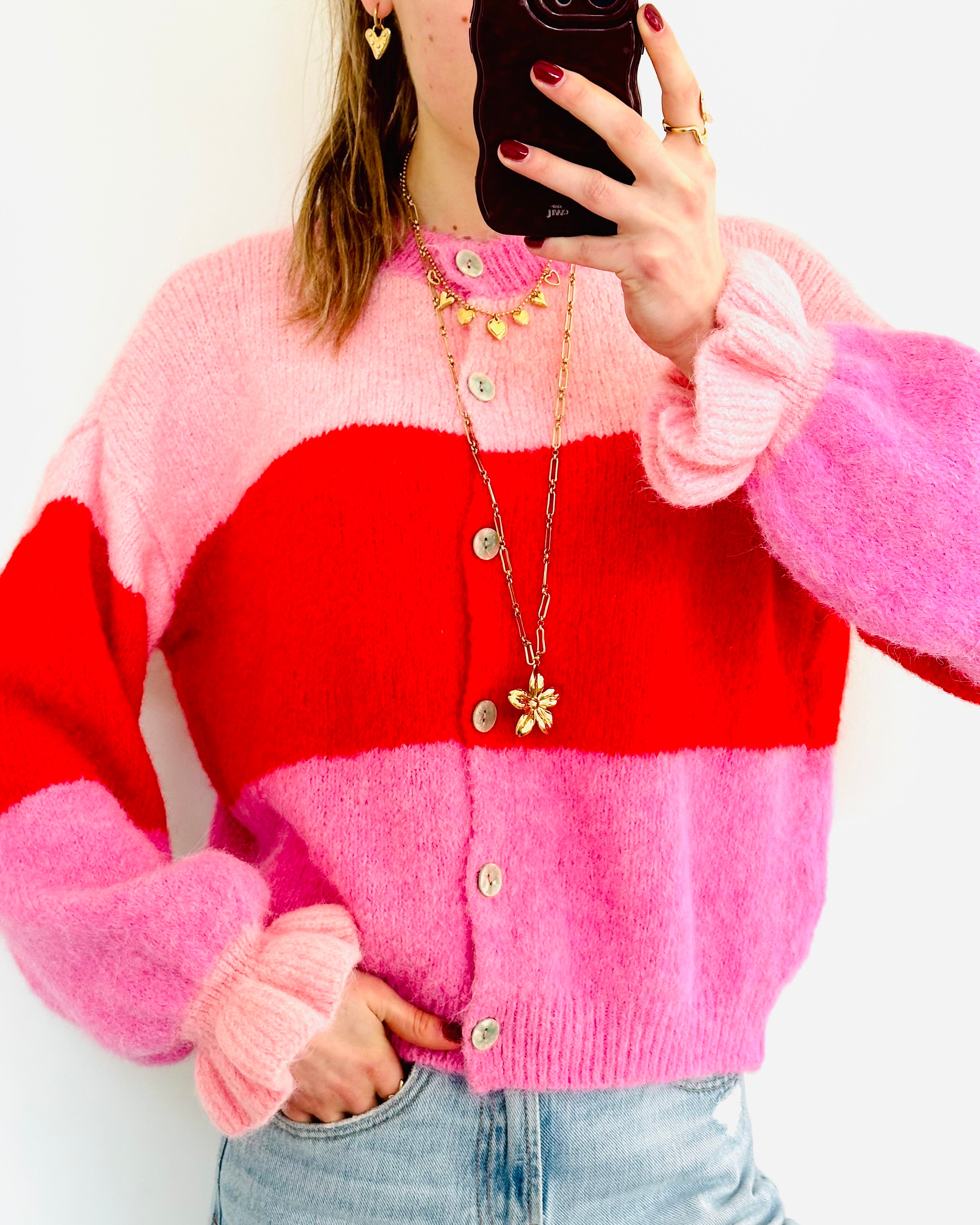 Cuddle cardigan pink zalm