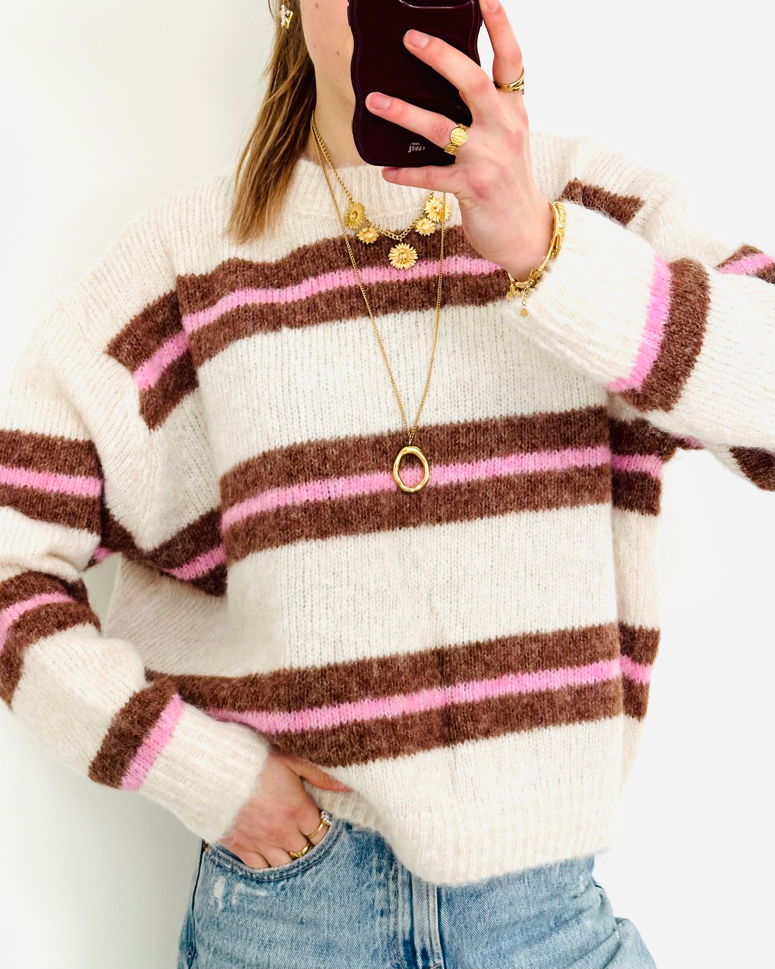 Stockholm sweater stripe cream