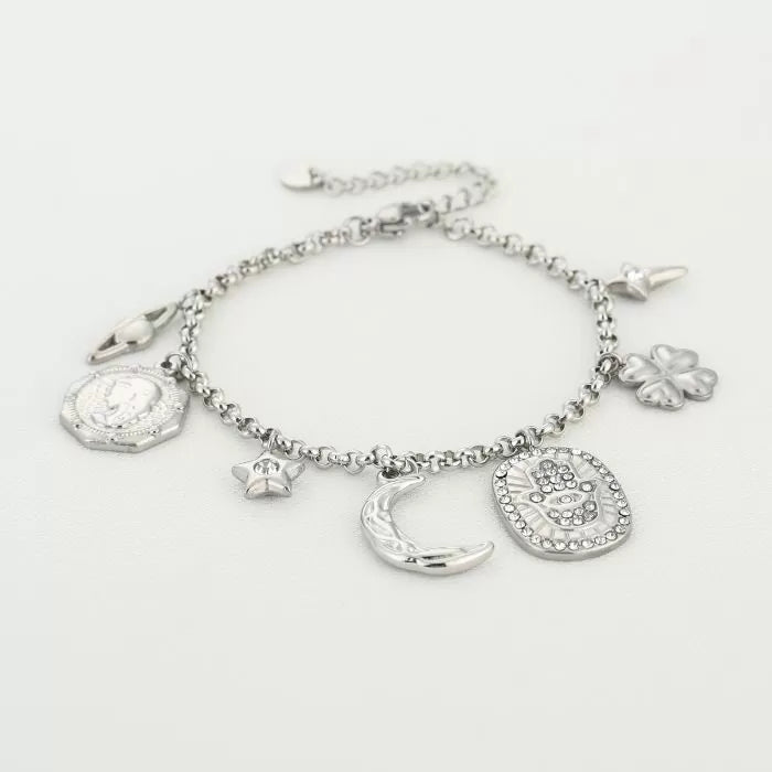 Shine bright charm bracelet silver