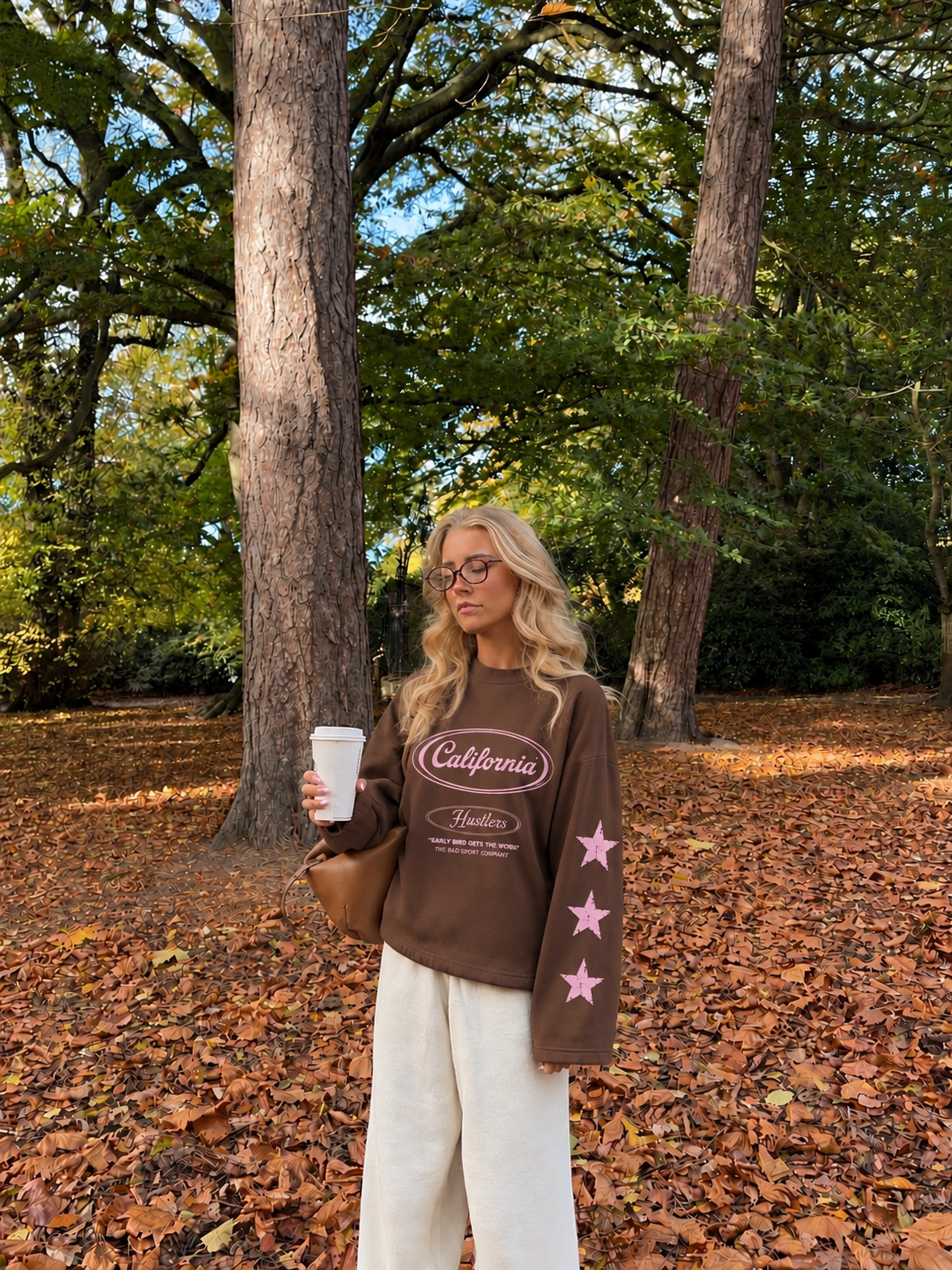 California sweatshirt brown pink